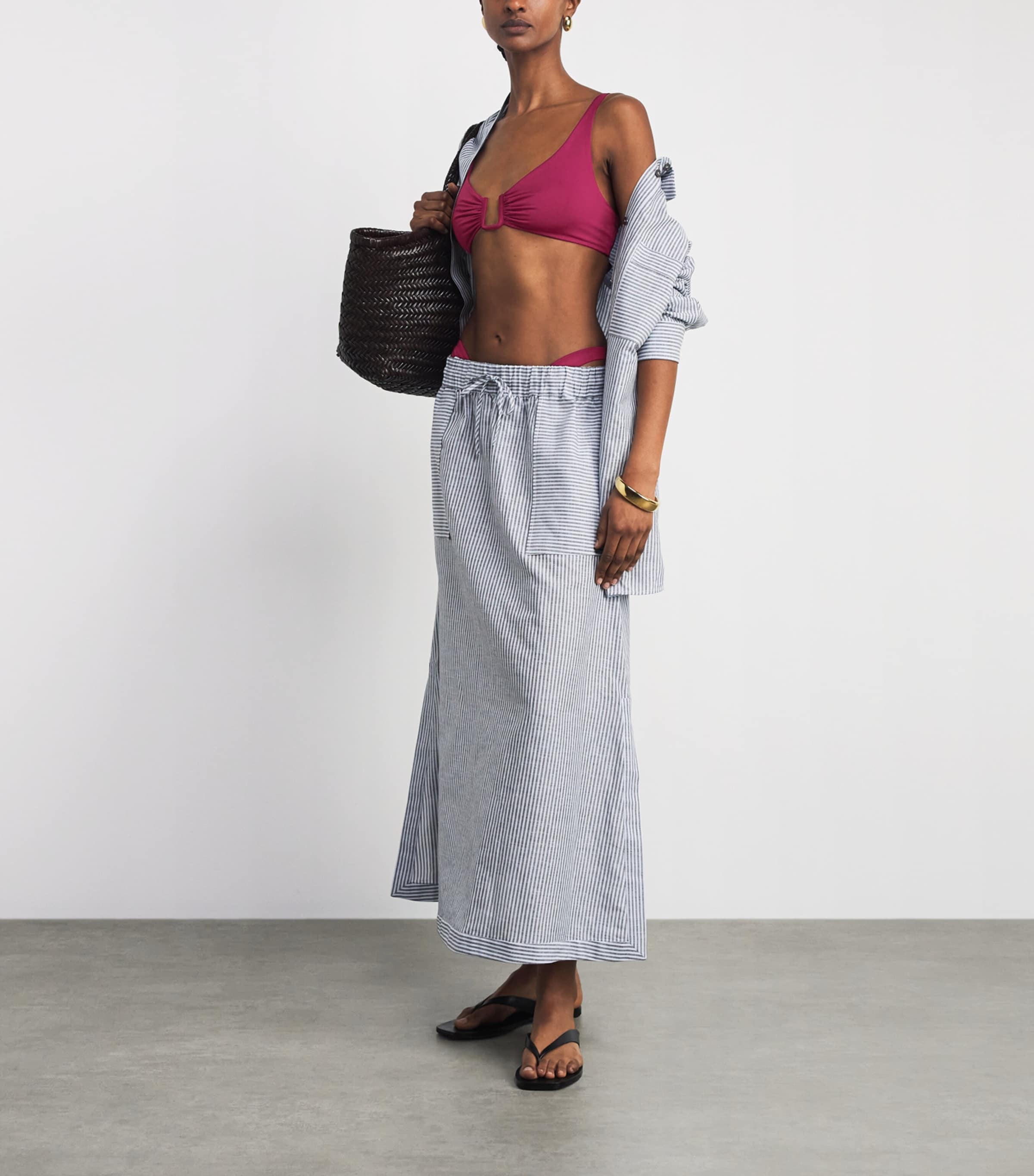 AWAY THAT DAY Womens Palma Plunge Bikini Top Cassis Image 4