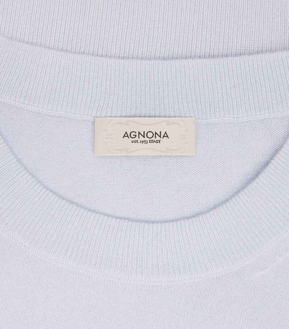 Agnona Mens Cashmere Rasato Sweater Light Blu Bleach Image 6