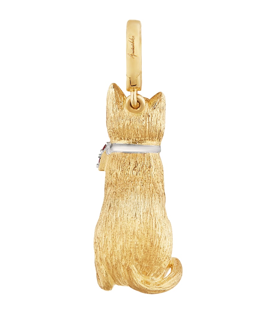 x The Vampire's Wife Yellow Gold, Emerald and Sapphire Cat Charm YELLOW GOLD Image 4