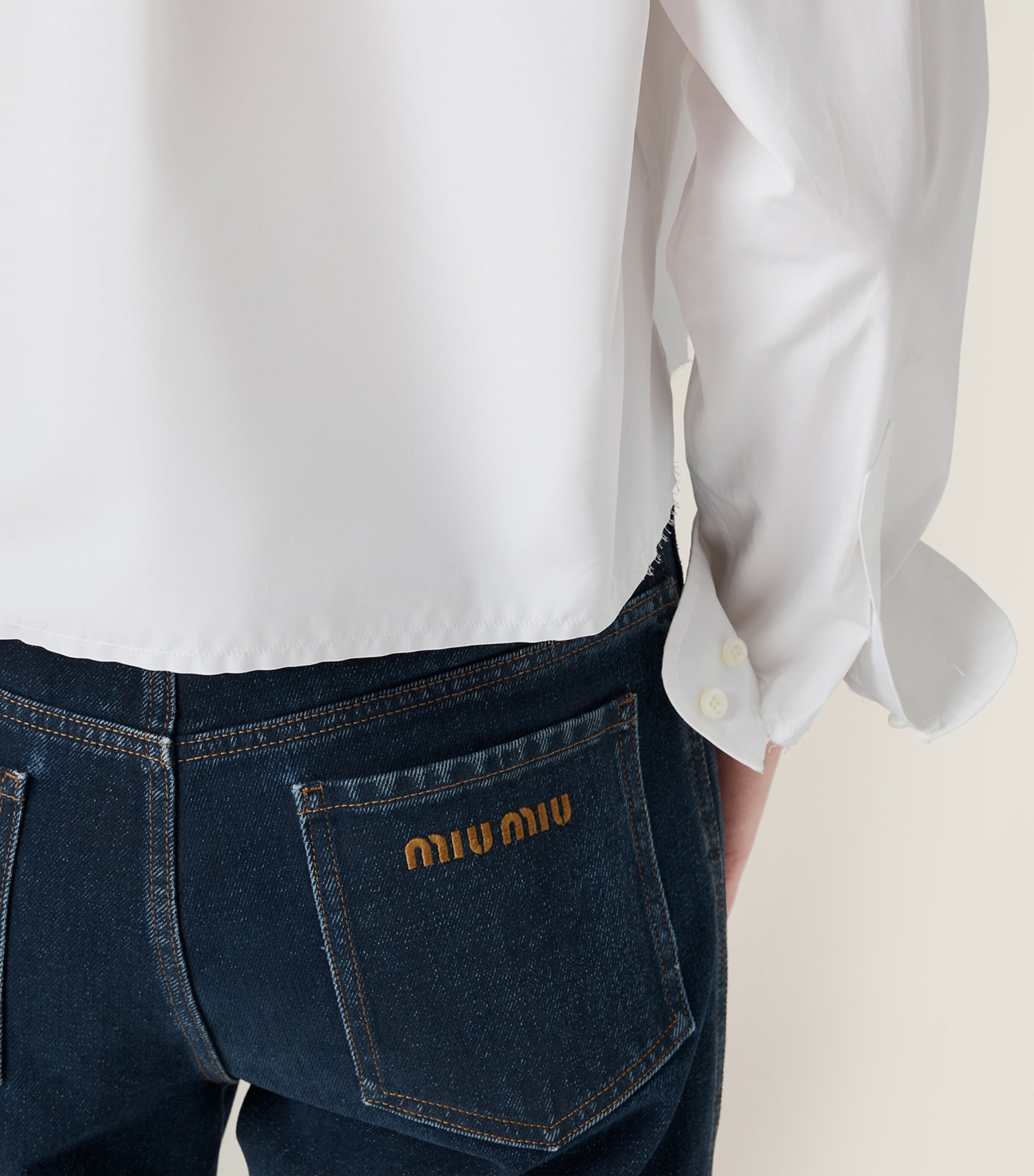 Cotton Poplin Cropped Shirt F0009 Image 6