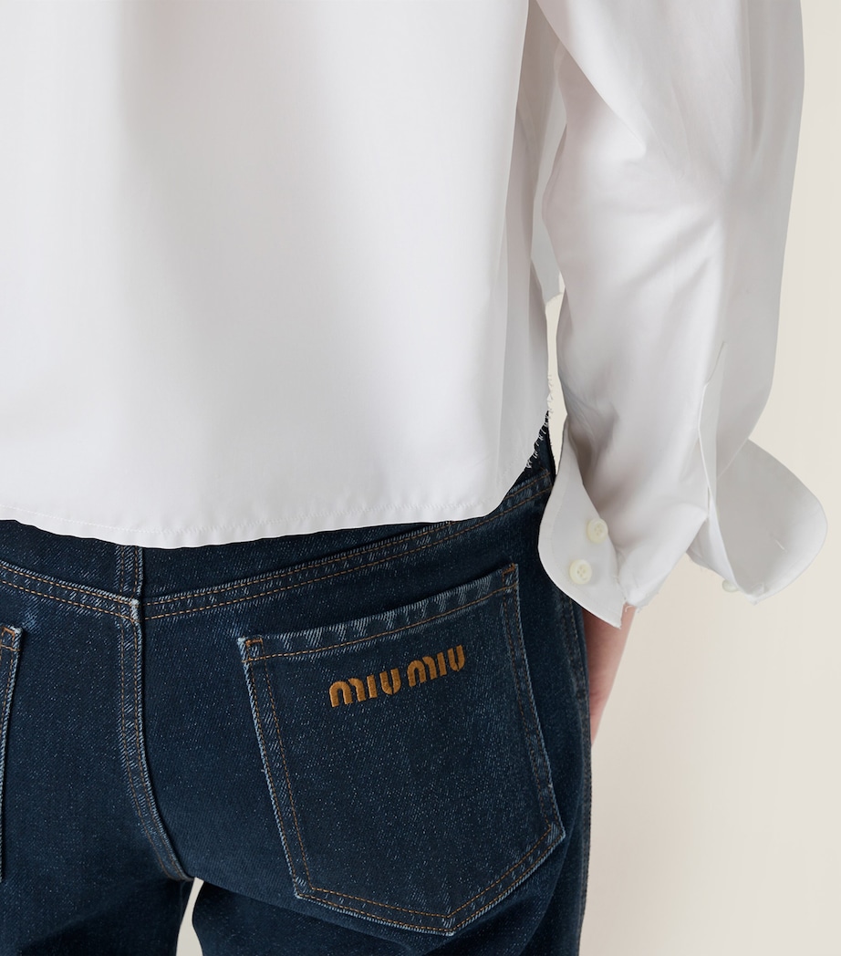 Cotton Poplin Cropped Shirt F0009 Image 6