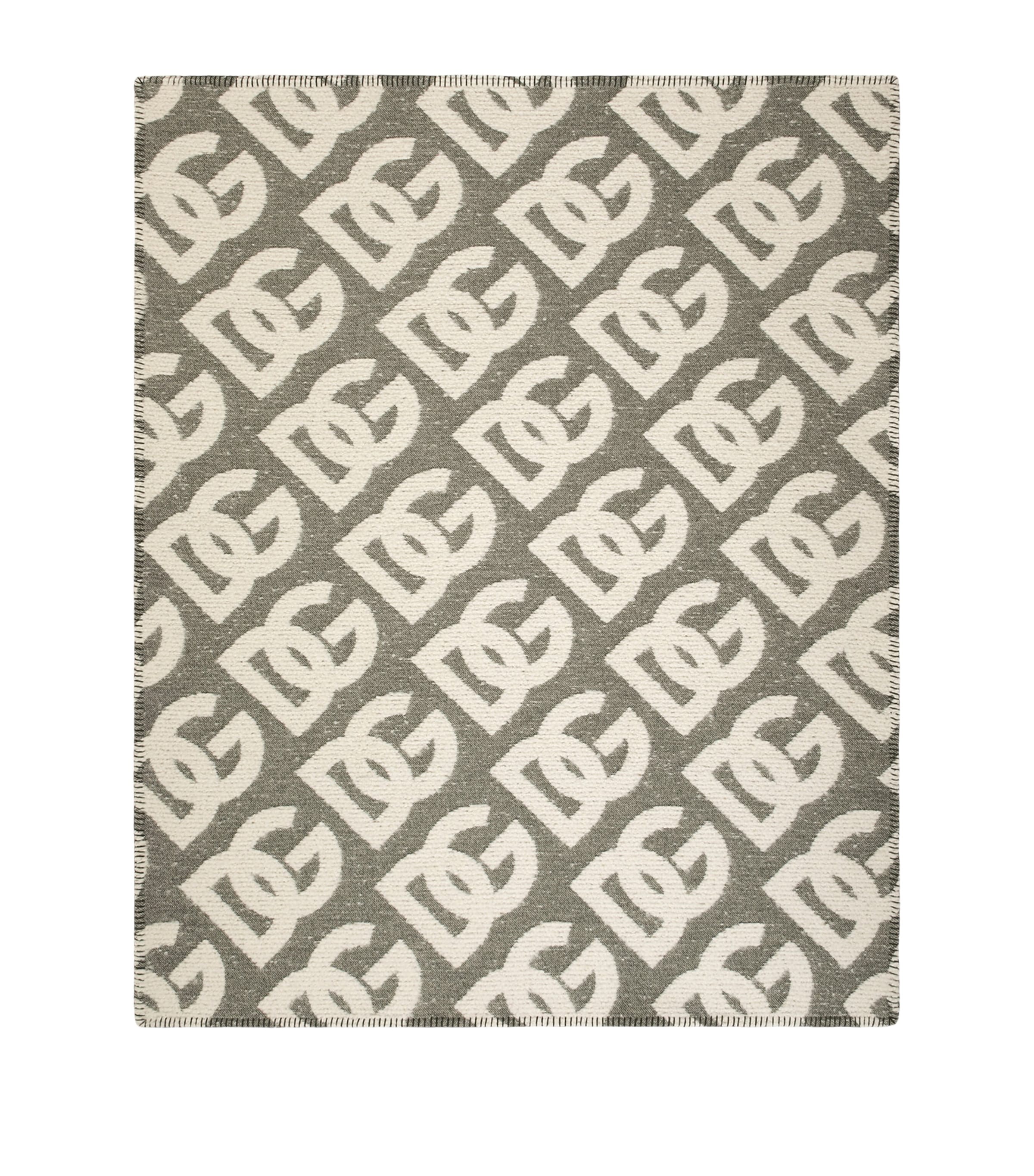 Wool-Cashmere-Silk Logo Throw (140cm x 180cm) U0020-VERDE Image 1