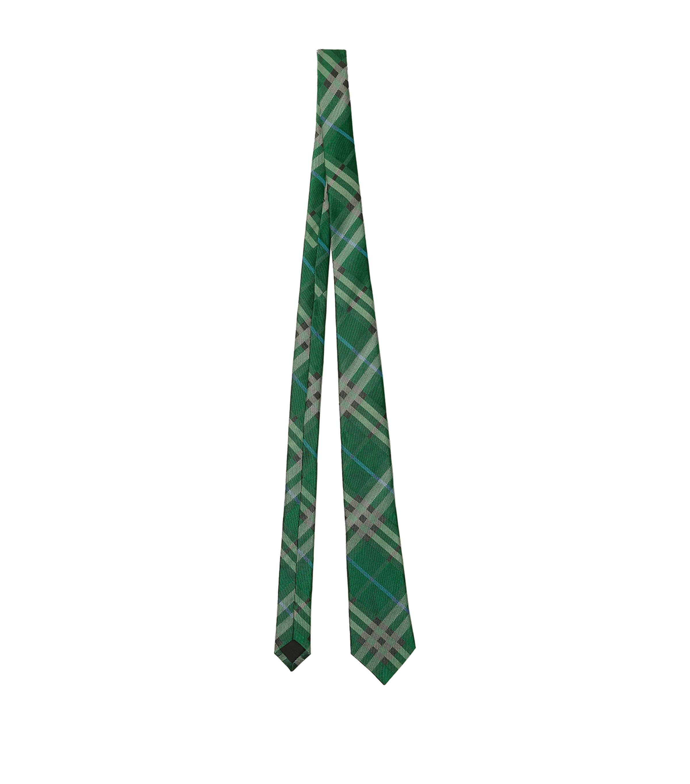 Burberry Silk Check Tie In Green