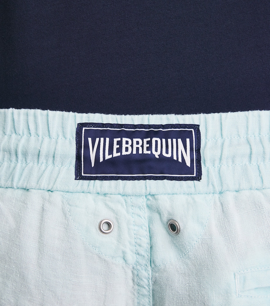 Vilebrequin Mens Linen Drawstring Parc Trousers Pacific Image 3