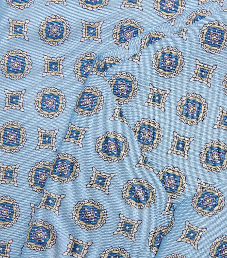 Eton Silk Medallion Tie Light Blue Image 3