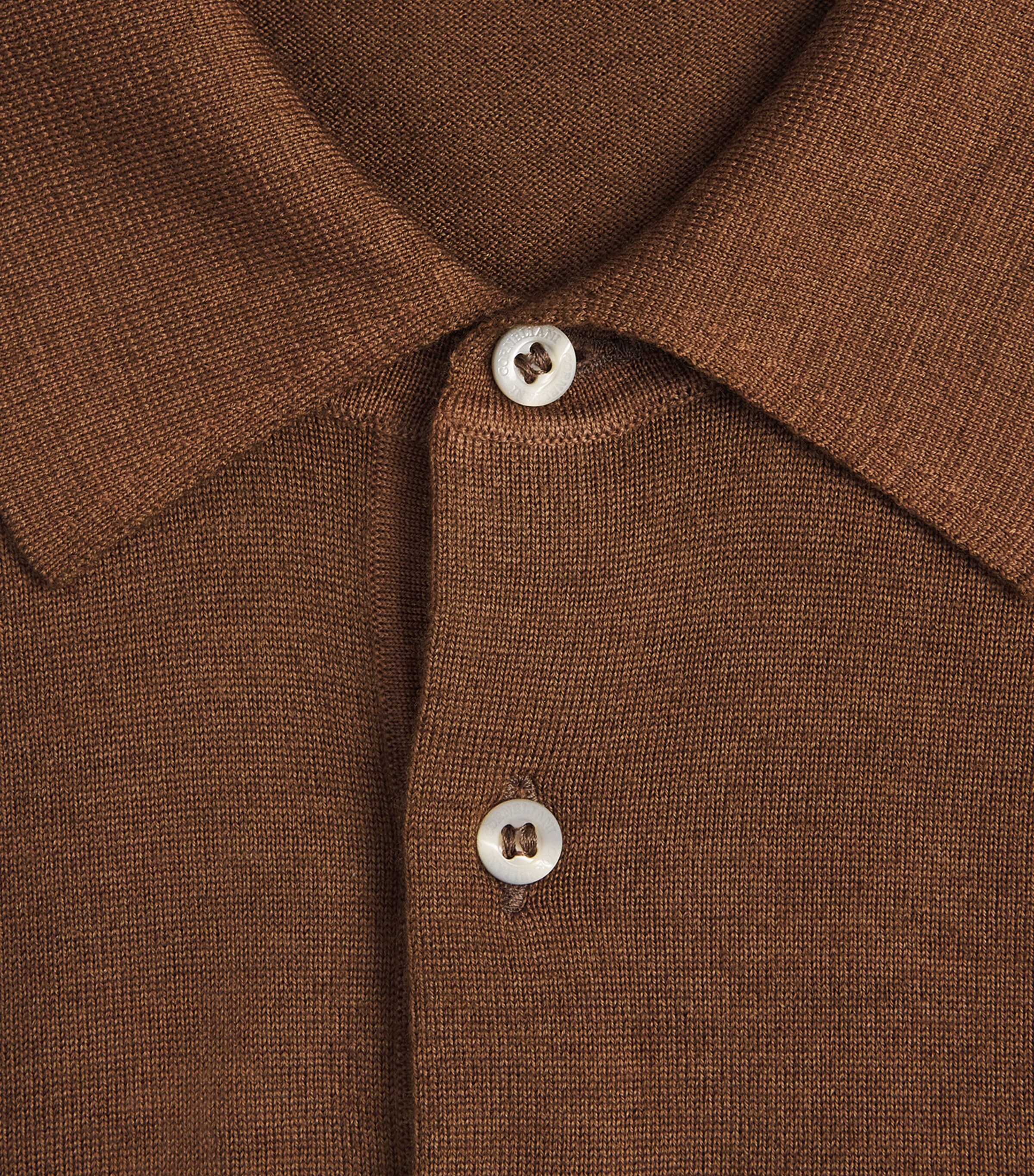 Corneliani Mens Cashmere-Silk Polo Shirt Burned Land Image 6