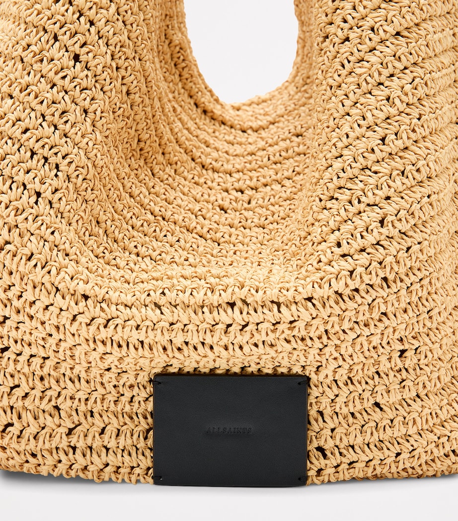 AllSaints Paper Straw Asha Shoulder Bag Natural Image 7