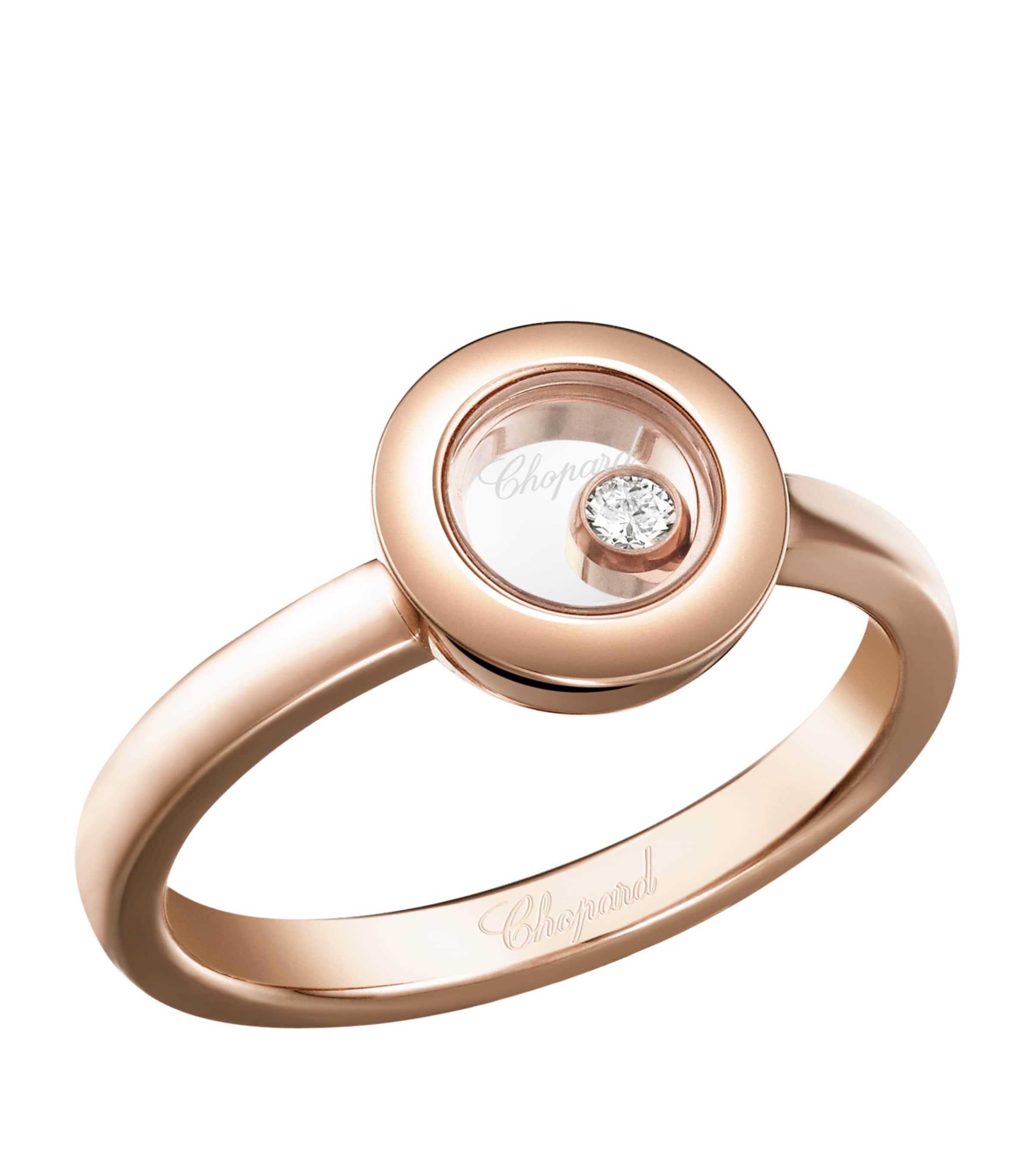 Chopard Rose Gold And Diamond Happy Diamonds Icons Ring In Rose Gold