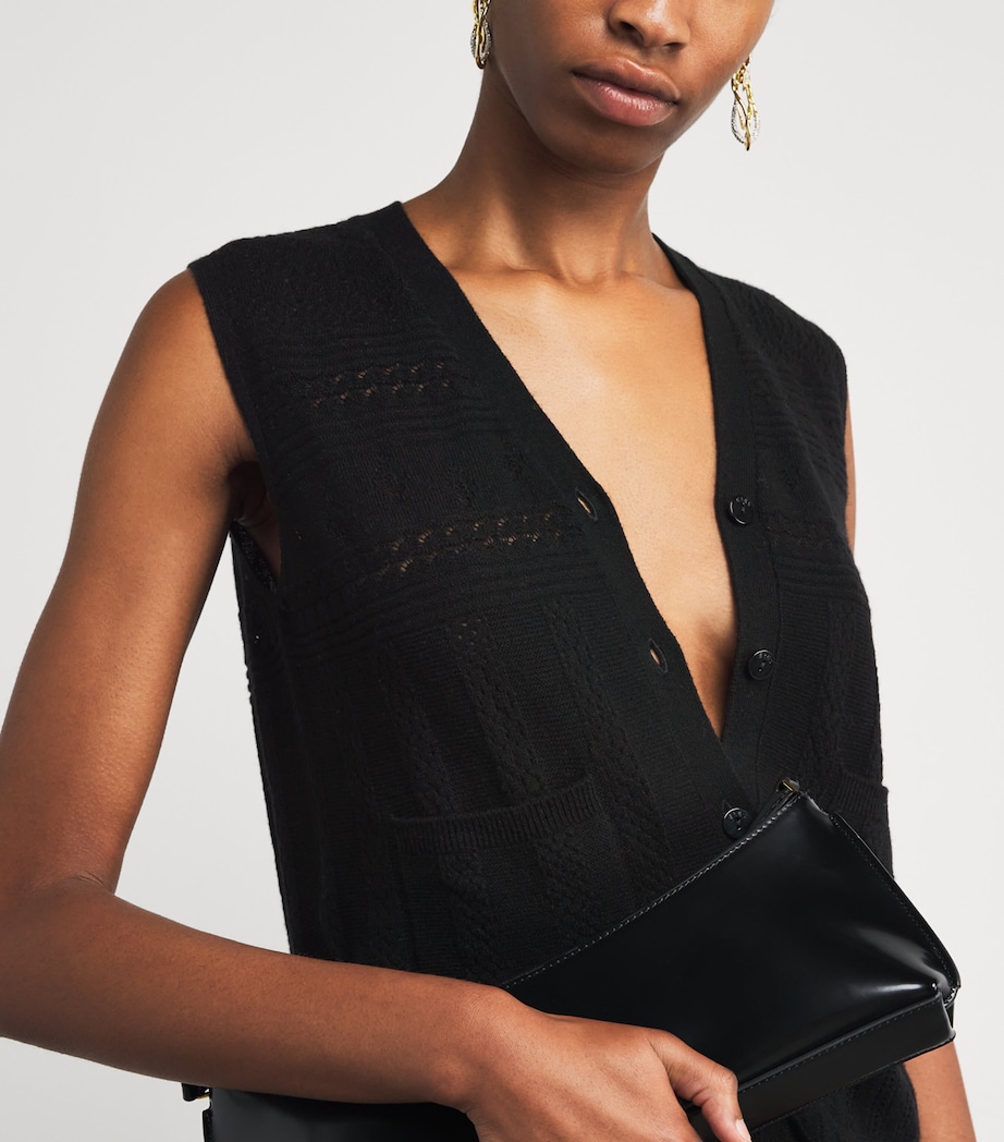 Wool-Cashmere Mixte Sweater Vest 1001 NOIR Image 5