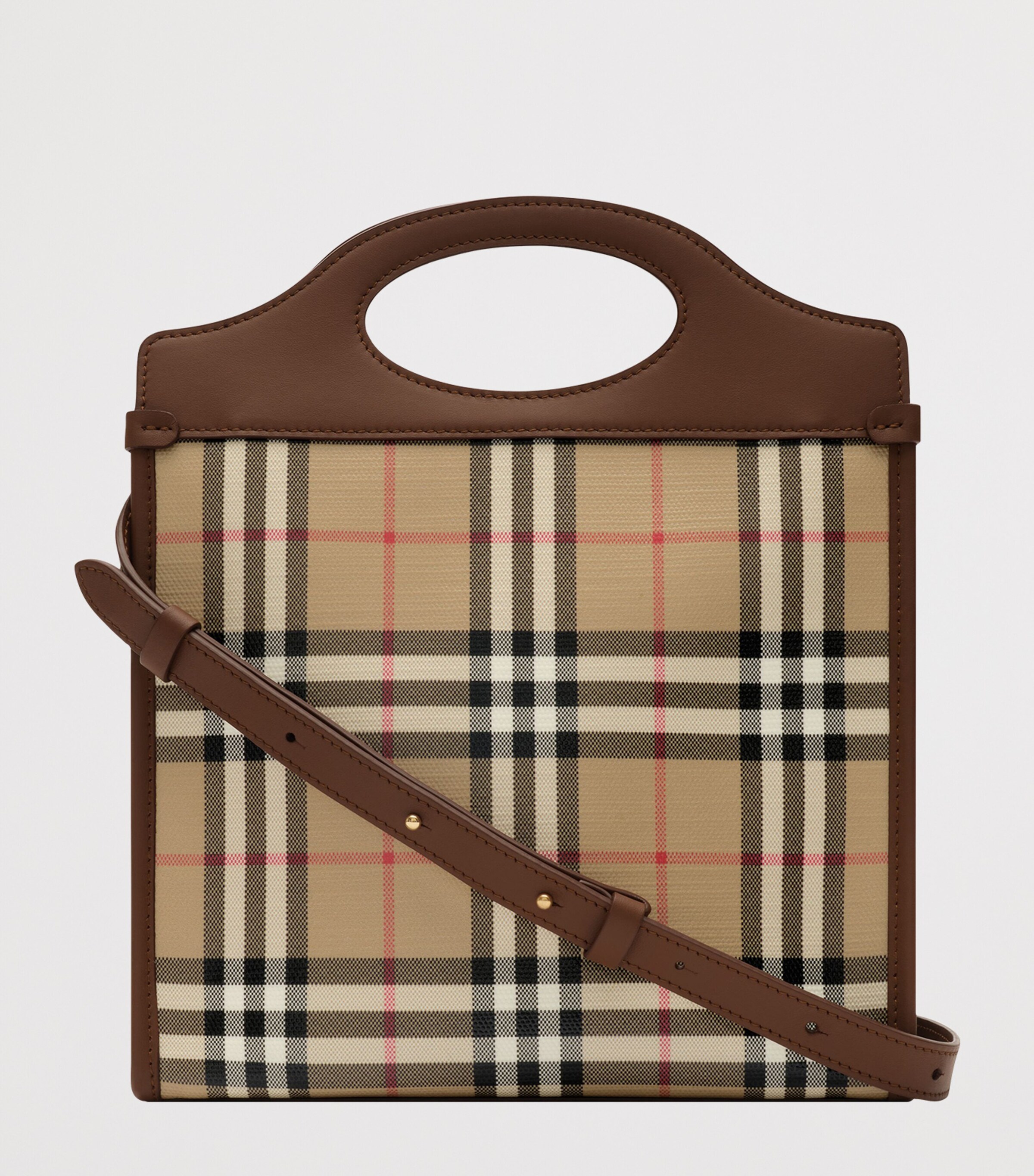 Burberry Womens Small Check Pocket Bag Archive Beige Image 5