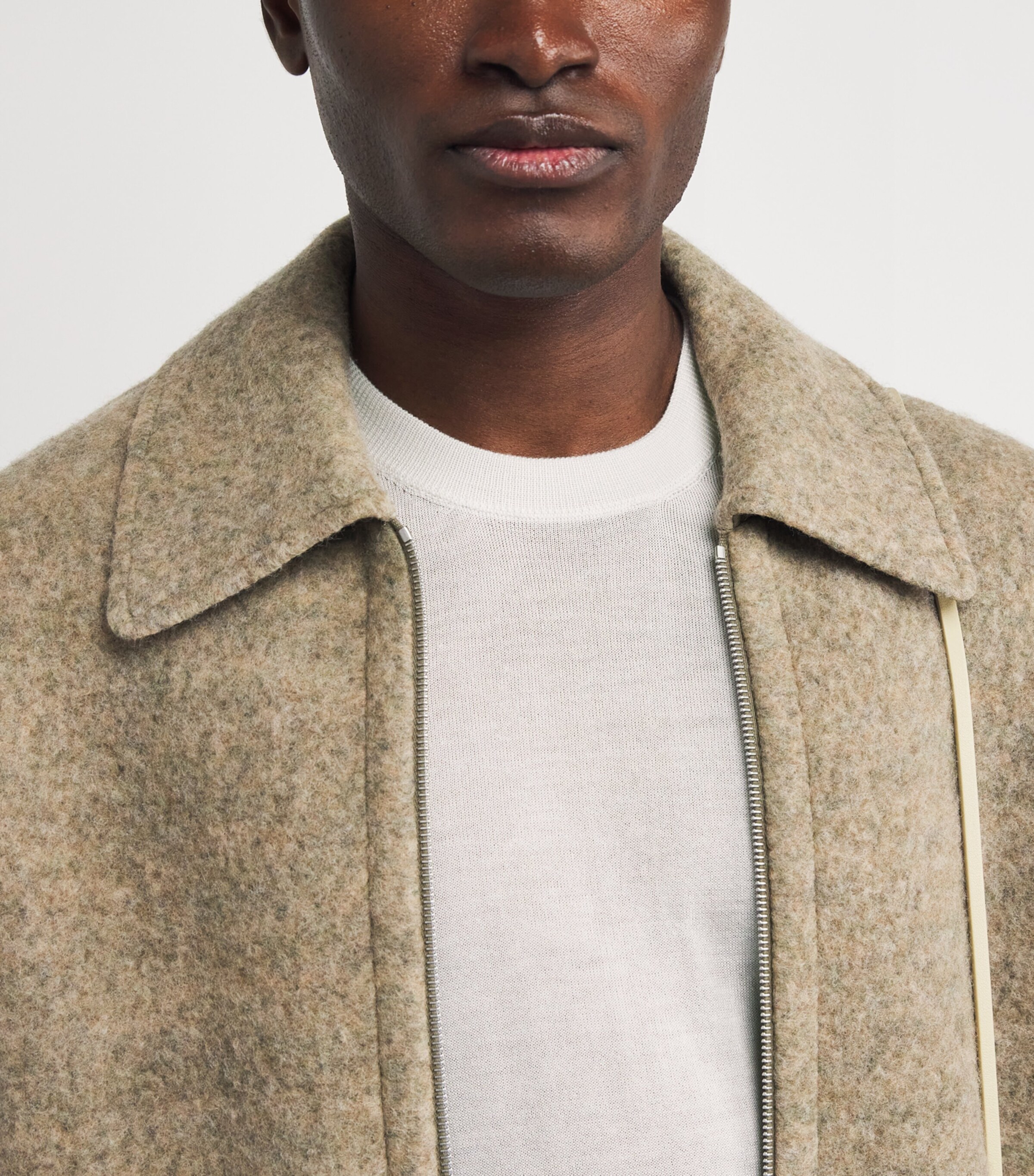 Superfine Cashmere Crew-Neck Sweater HA0327 ZINC WHITE Image 6