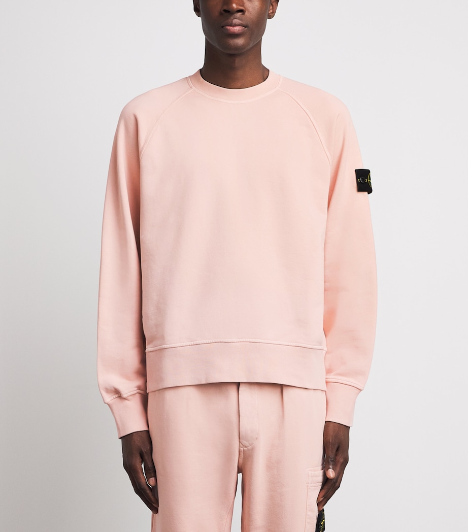 Stone Island Mens Cotton Compass Logo Sweatshirt Image 4