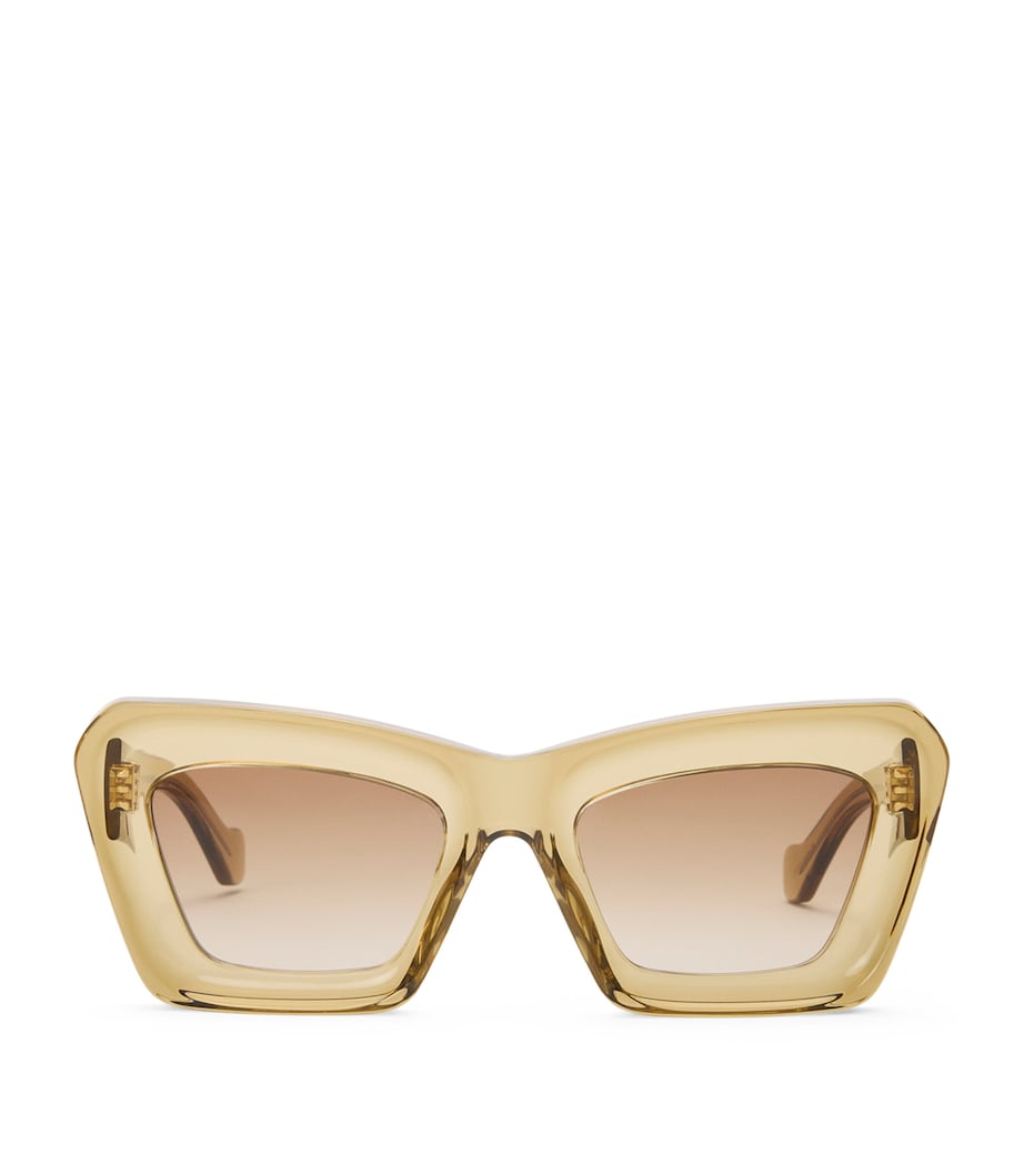 Bevelled Cat Eye Sunglasses TRANSPARENT OLIVE Image 1