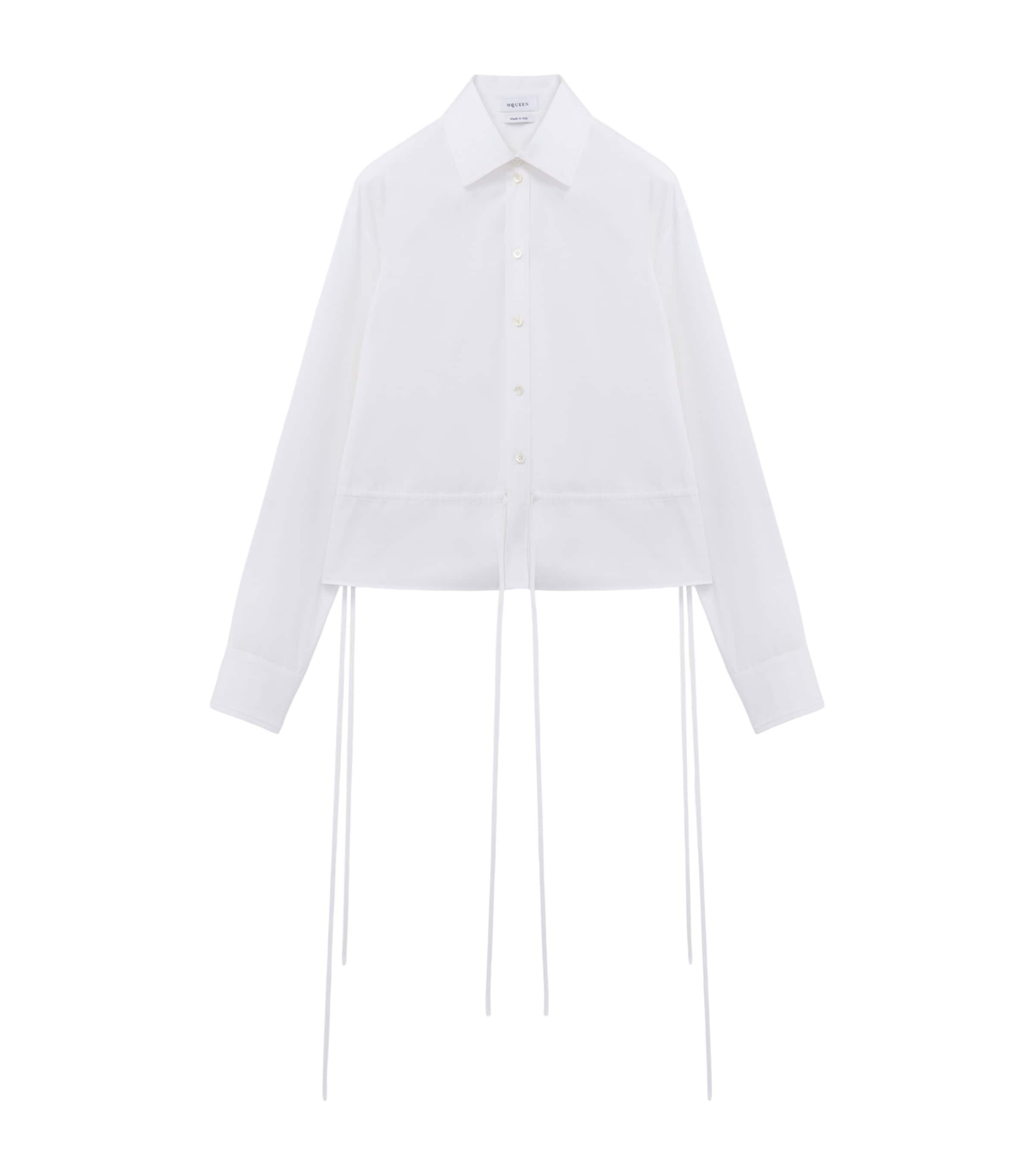 McQueen Womens Cotton Drawstring-Waist Shirt Image 1