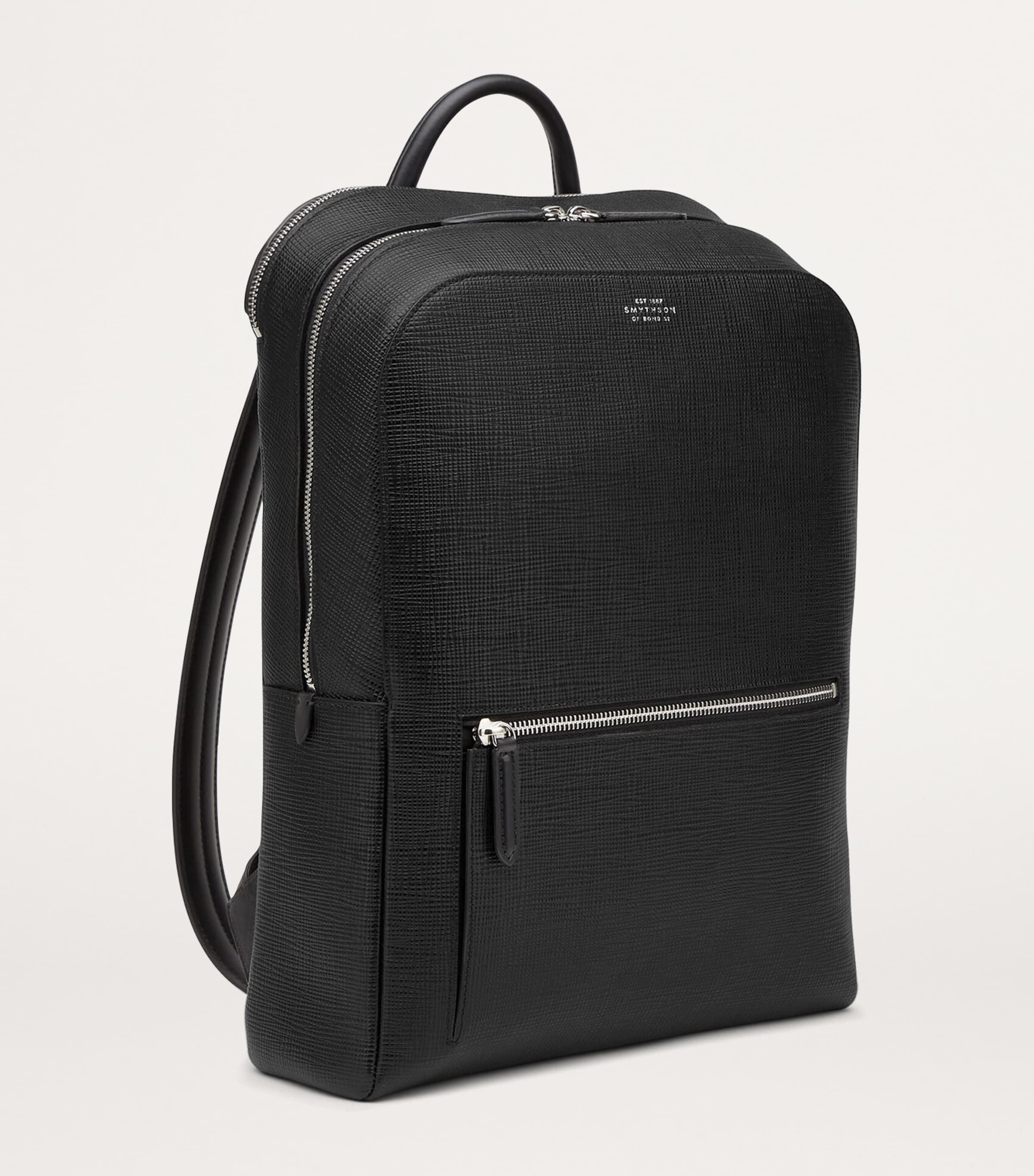 Smythson Leather Panama Backpack Black Image 2