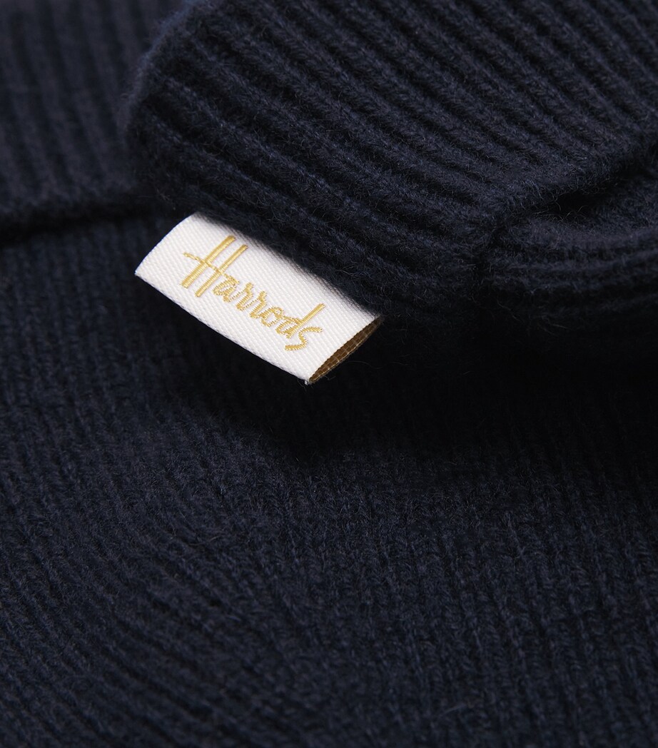 Harrods Cashmere Hat Navy Image 3