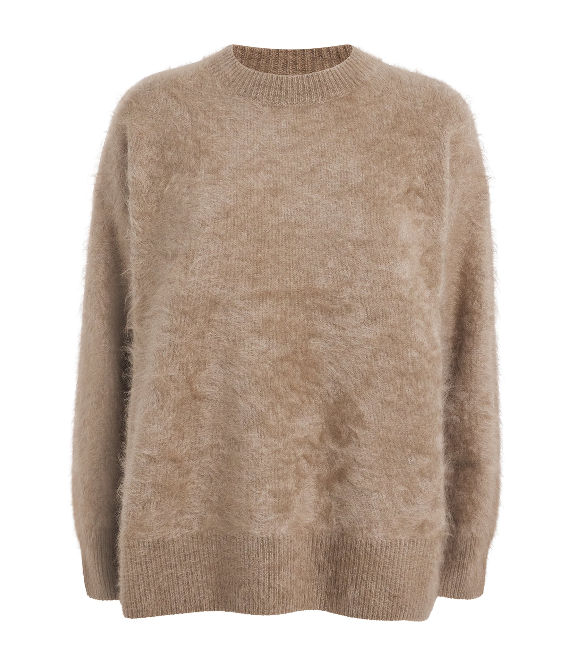Max Mara Cashmere Crew-neck Sweater In Brown