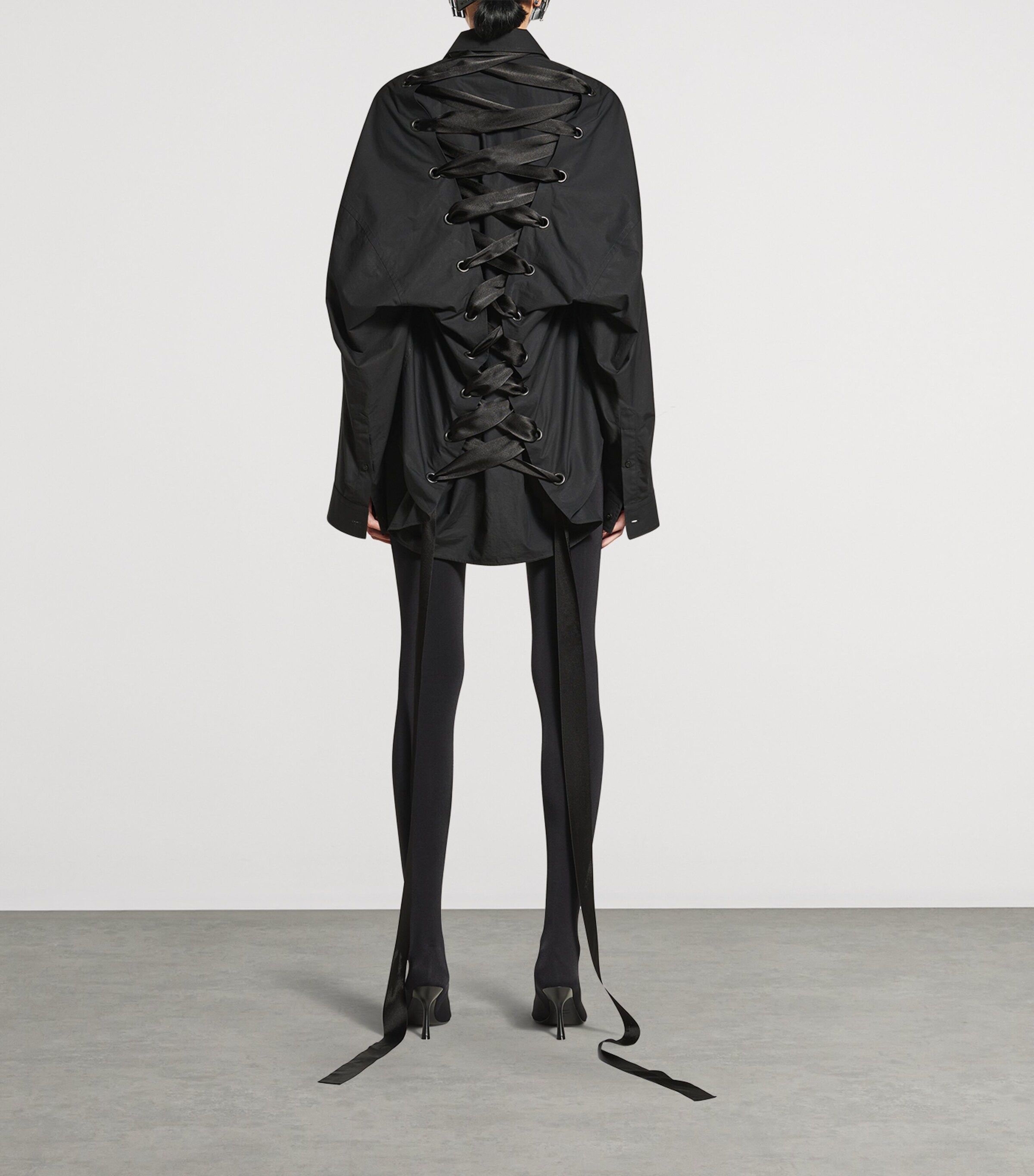 ●送料込●BALENCIAGA●Bal Diagonal コクーン シャツドレス Balenciaga Cotton Poplin Lace-Up Shirt | Harrods US