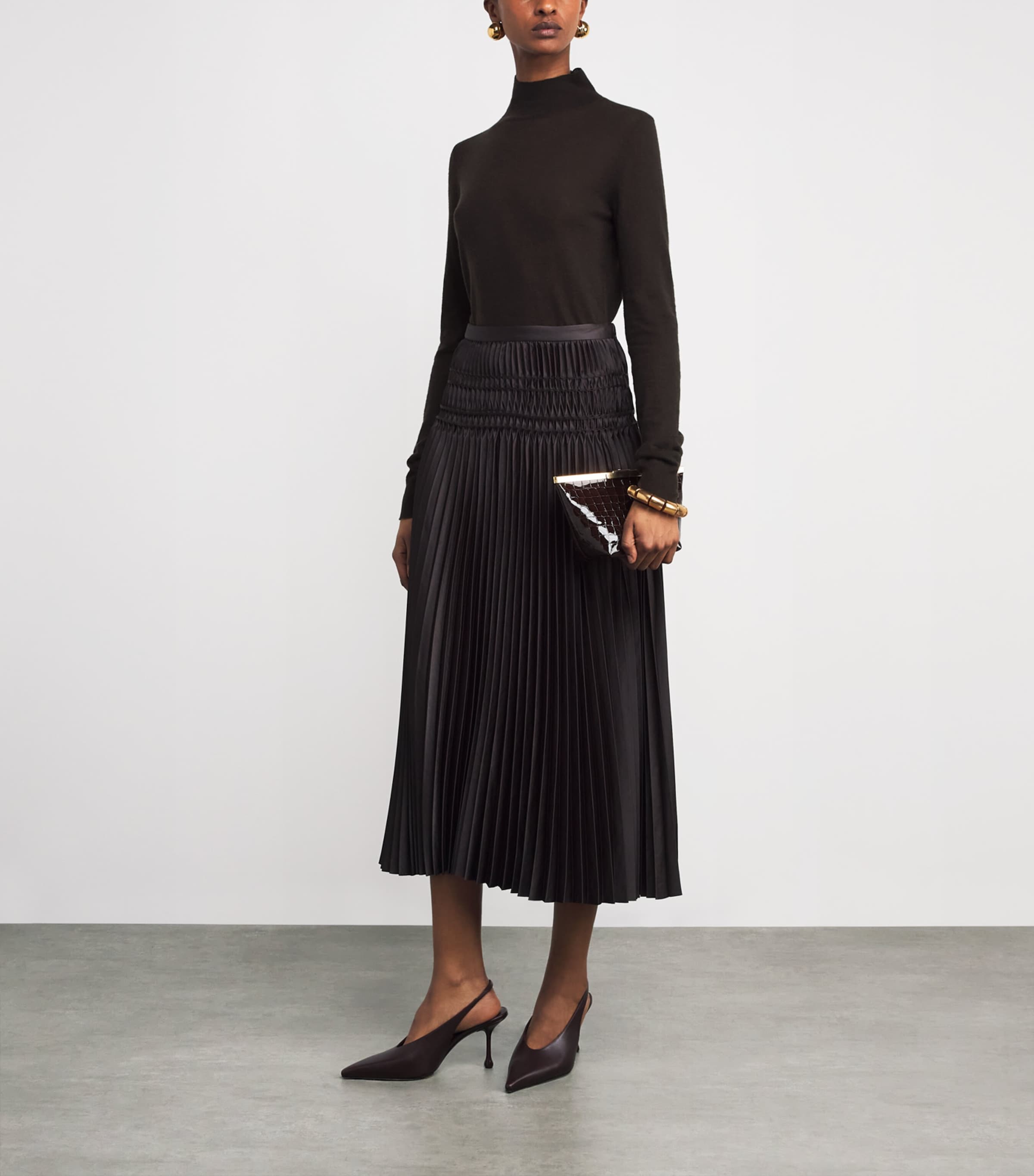 Cashmere High-Neck Sweater COCOA Image 2