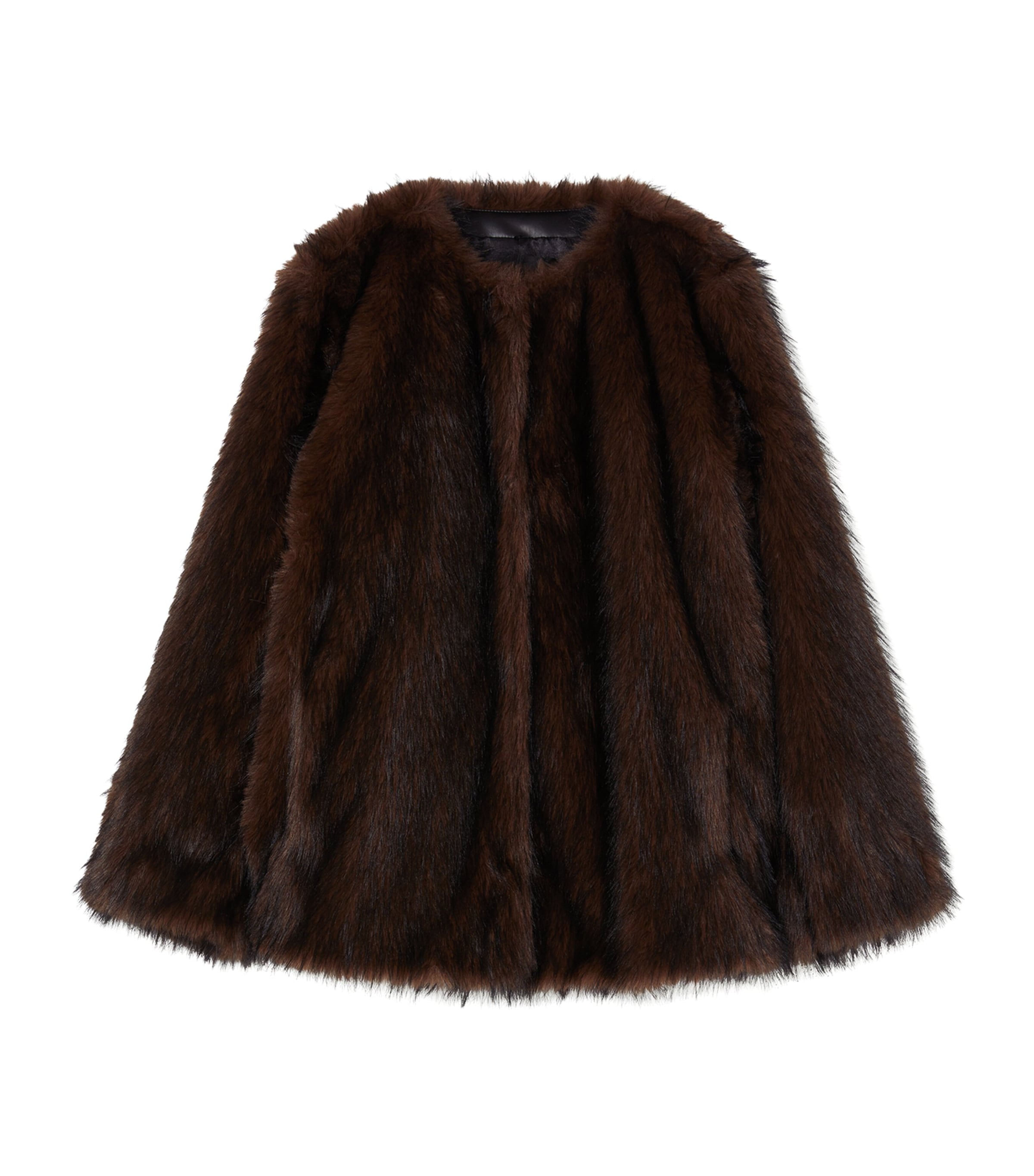 Marina Rinaldi Eccesso Faux Fur Coat In Brown
