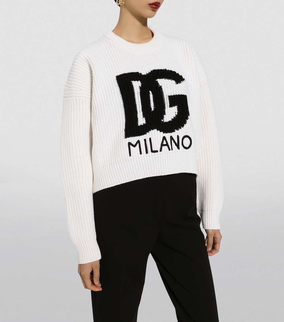 Wool Logo Sweater W0002-NATURALE/NERO Image 3