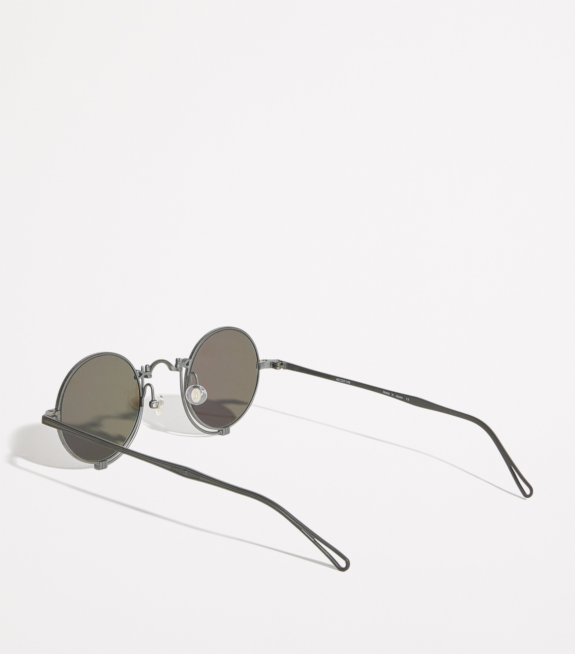 Titanium Round Sunglasses MATTE BLACK (PVD) Image 3