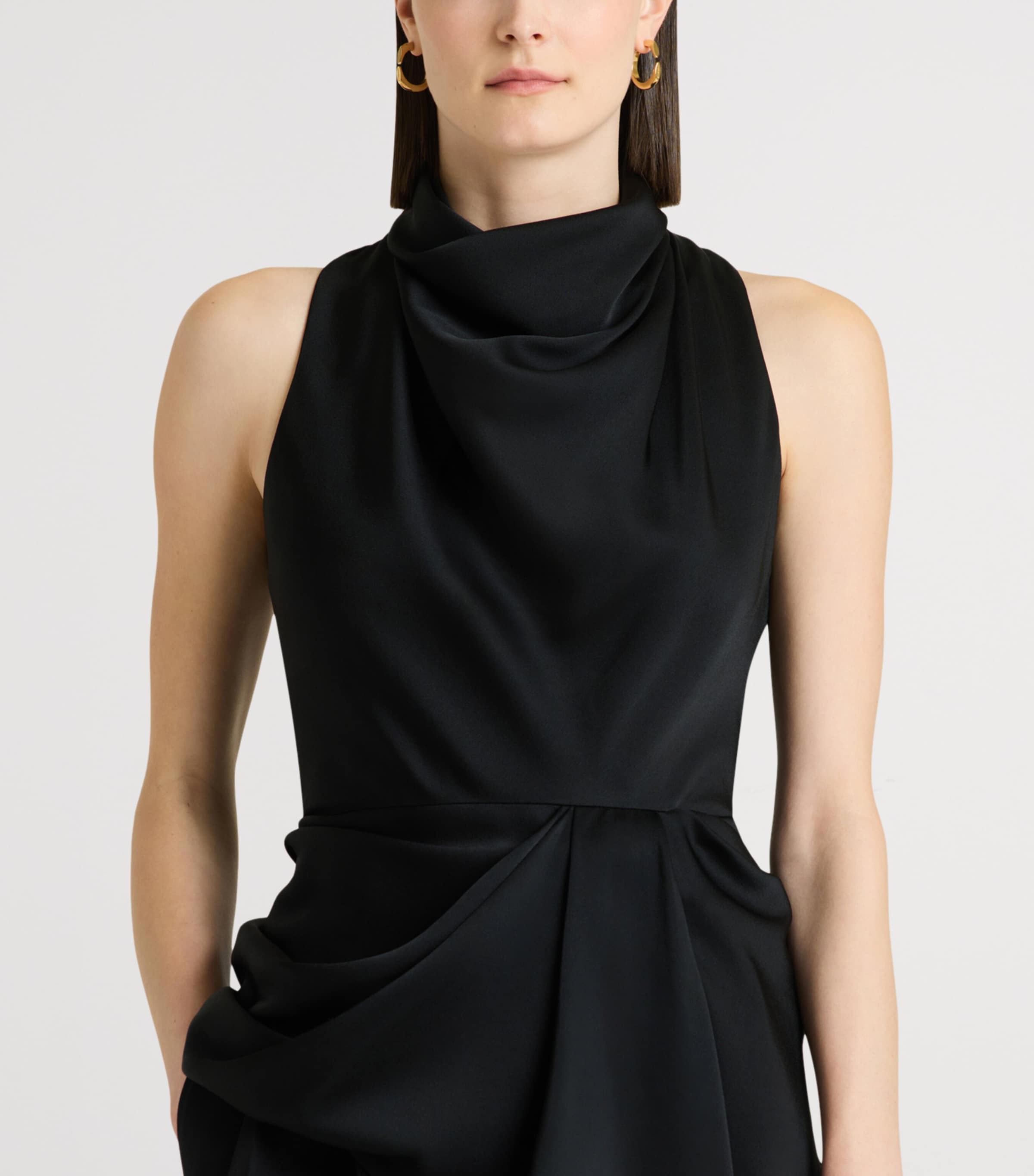 Givenchy Womens Draped Cowl-Neck Blouse Image 7