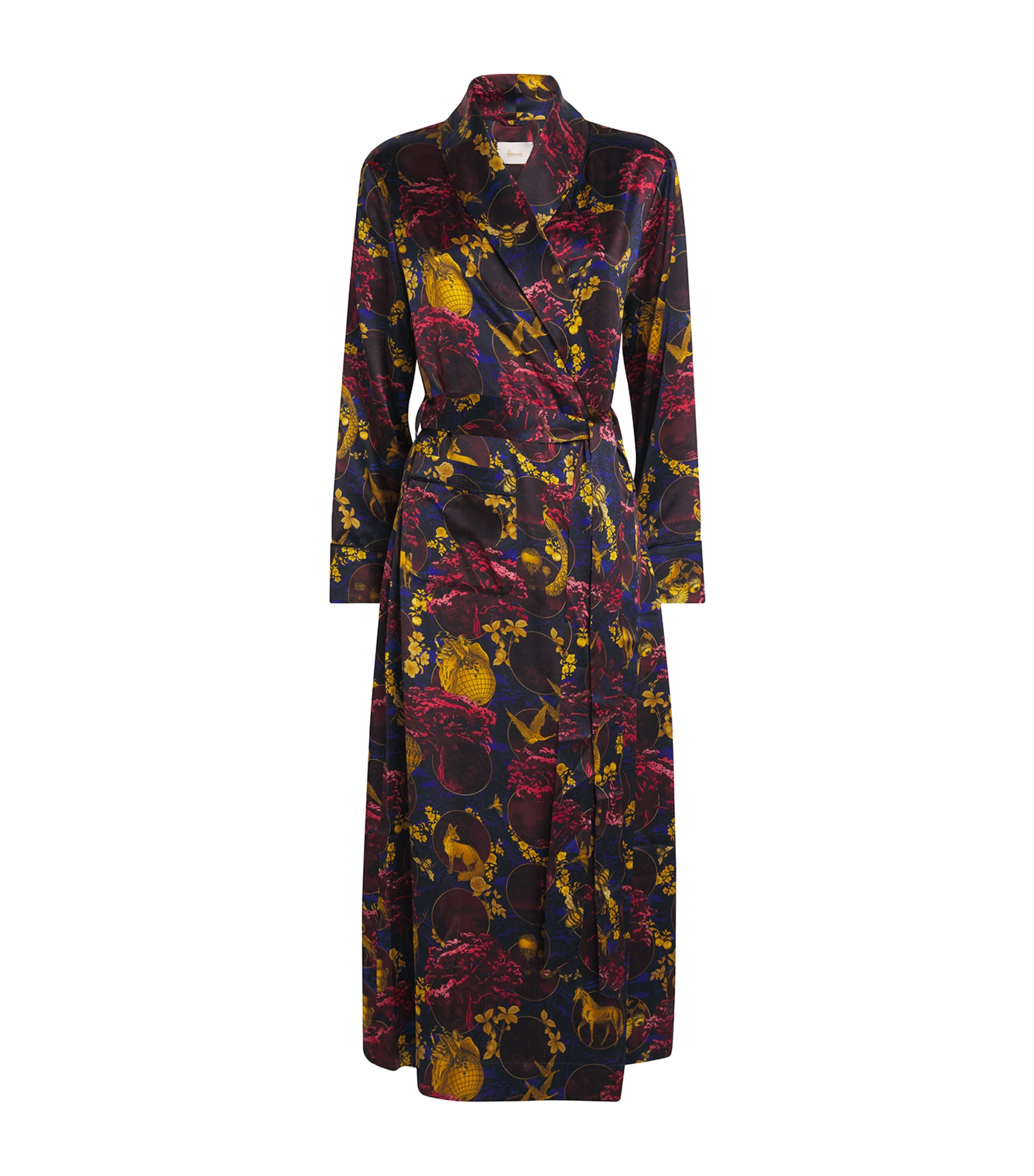 Harrods Silk Toile Night Robe In Multi
