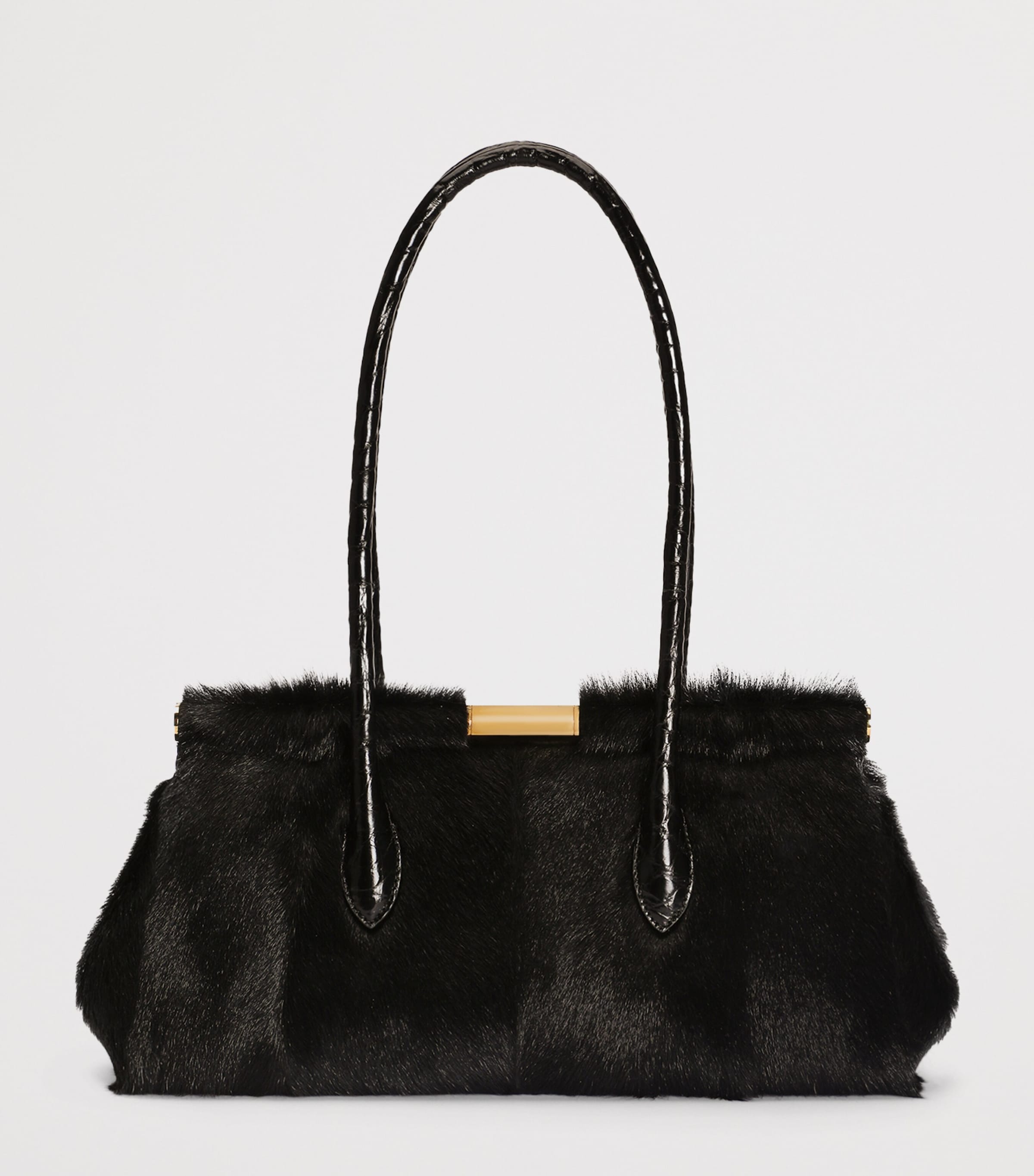 Dolce&Gabbana Goat Fur Marlene Top-Handle Bag Black/bla Image 3