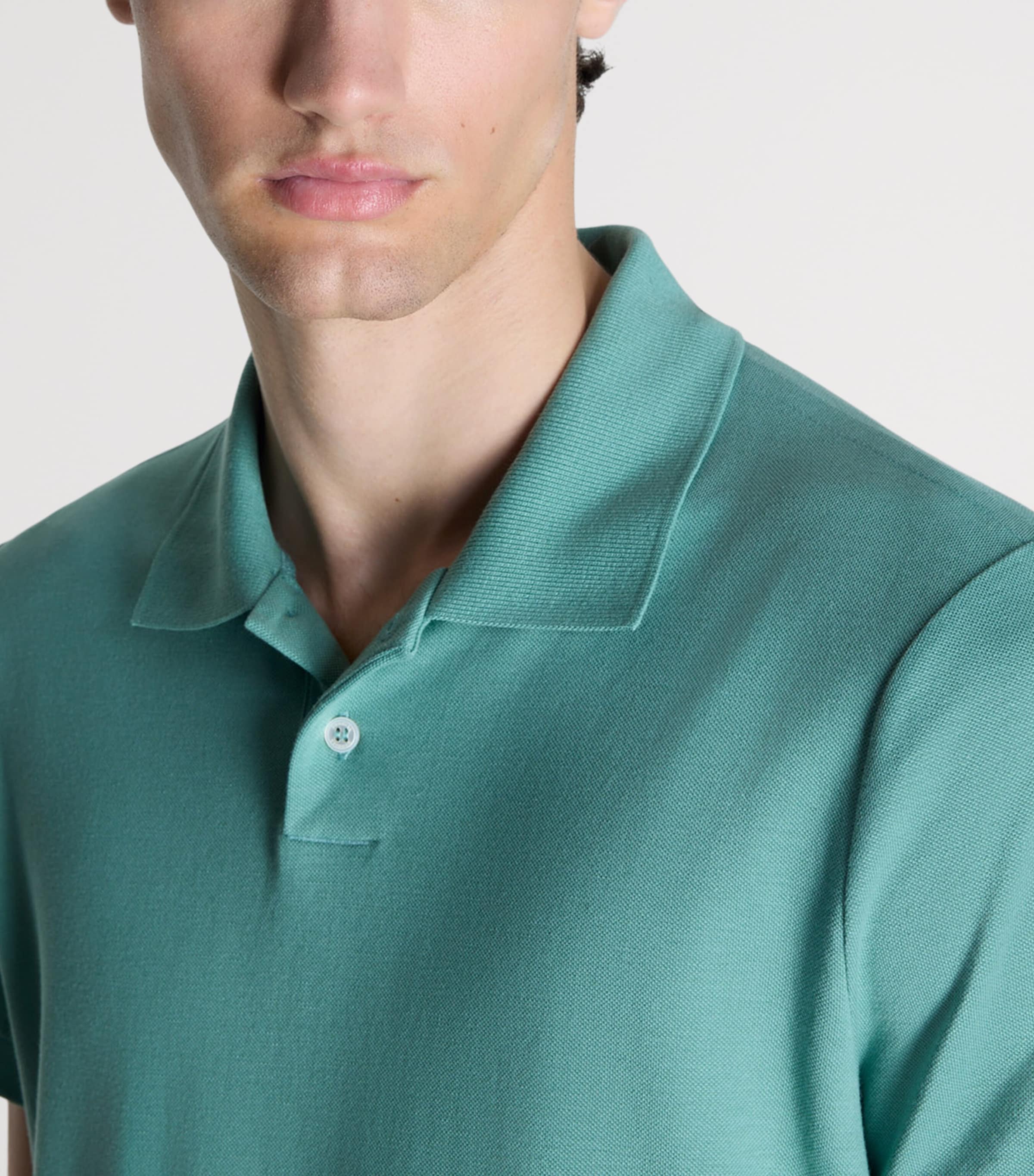 Dunhill Mens Cotton-Silk Polo Shirt Green Image 5