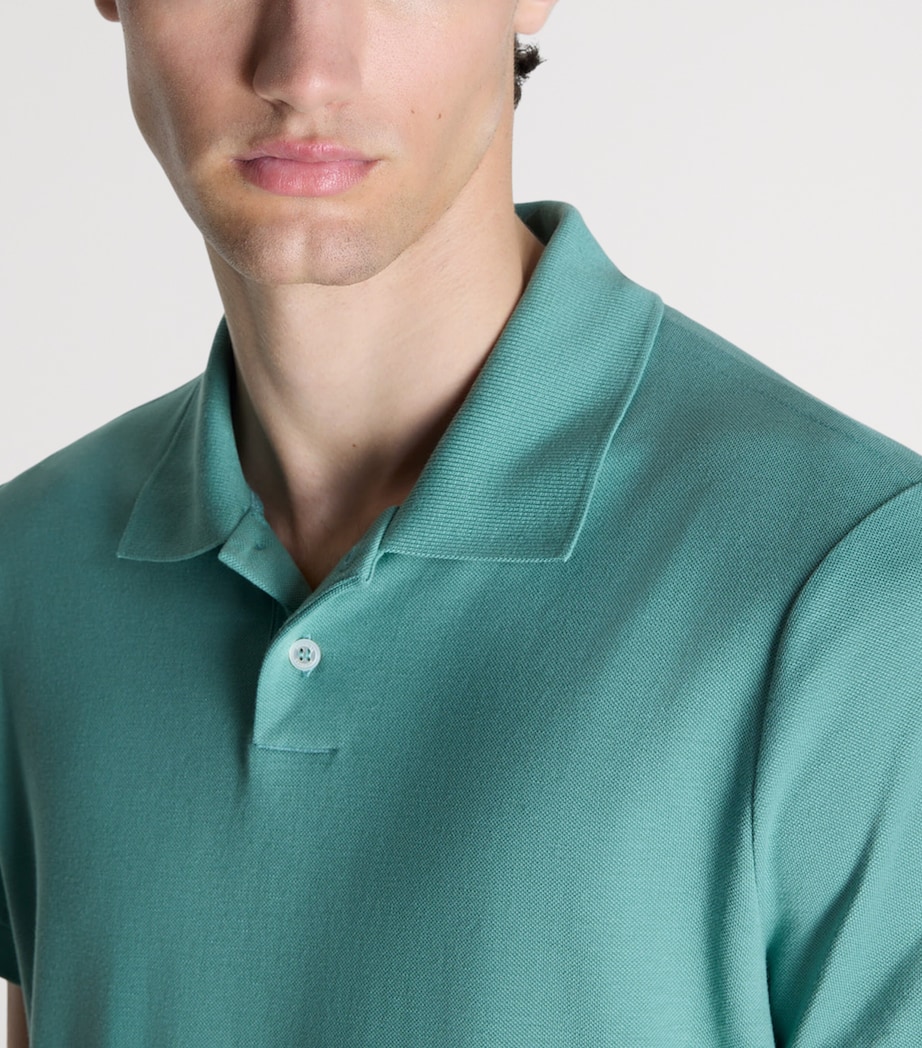 Dunhill Mens Cotton-Silk Polo Shirt Green Image 5