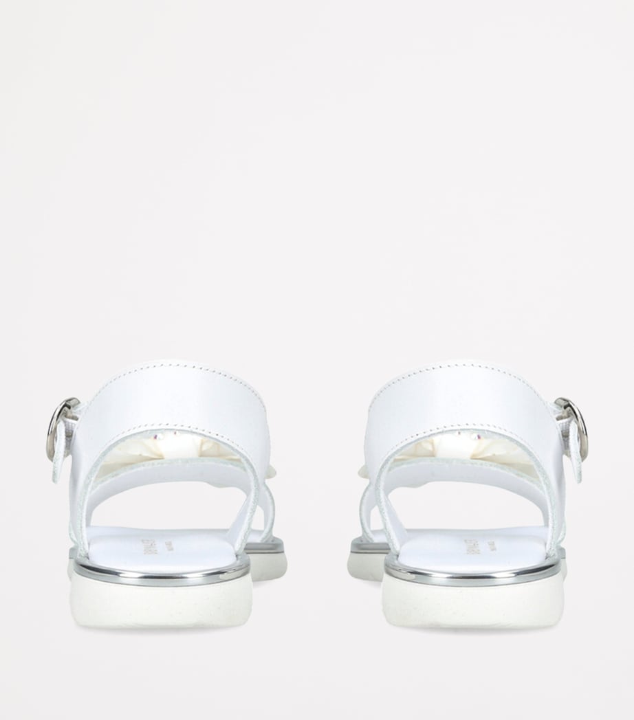 BabyWalker Leather Bow Sandals White Image 2