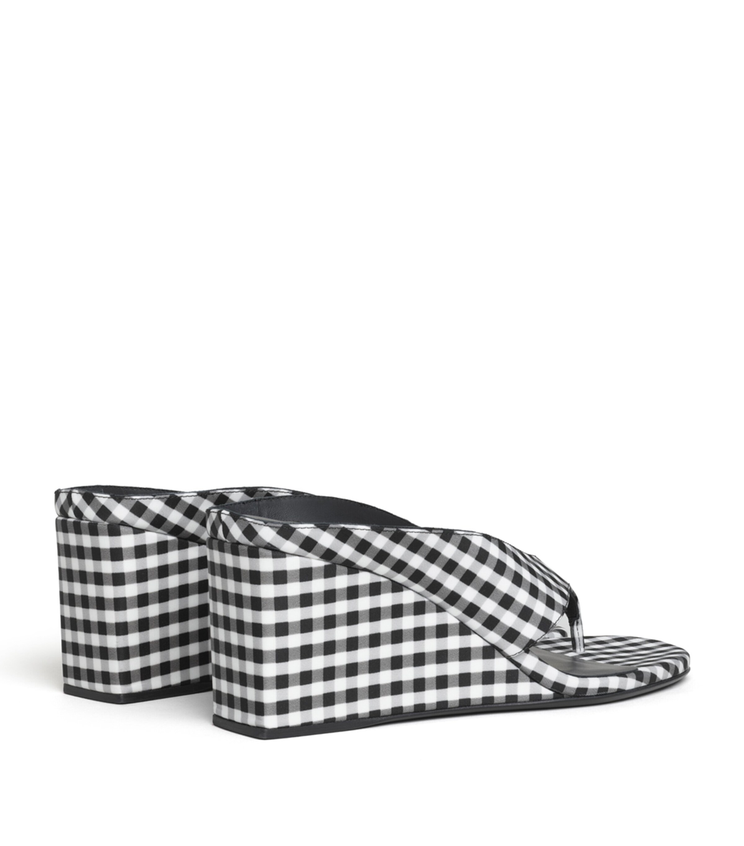 Alaïa Vichy Print Cube Sandals 75 Black/white Image 3