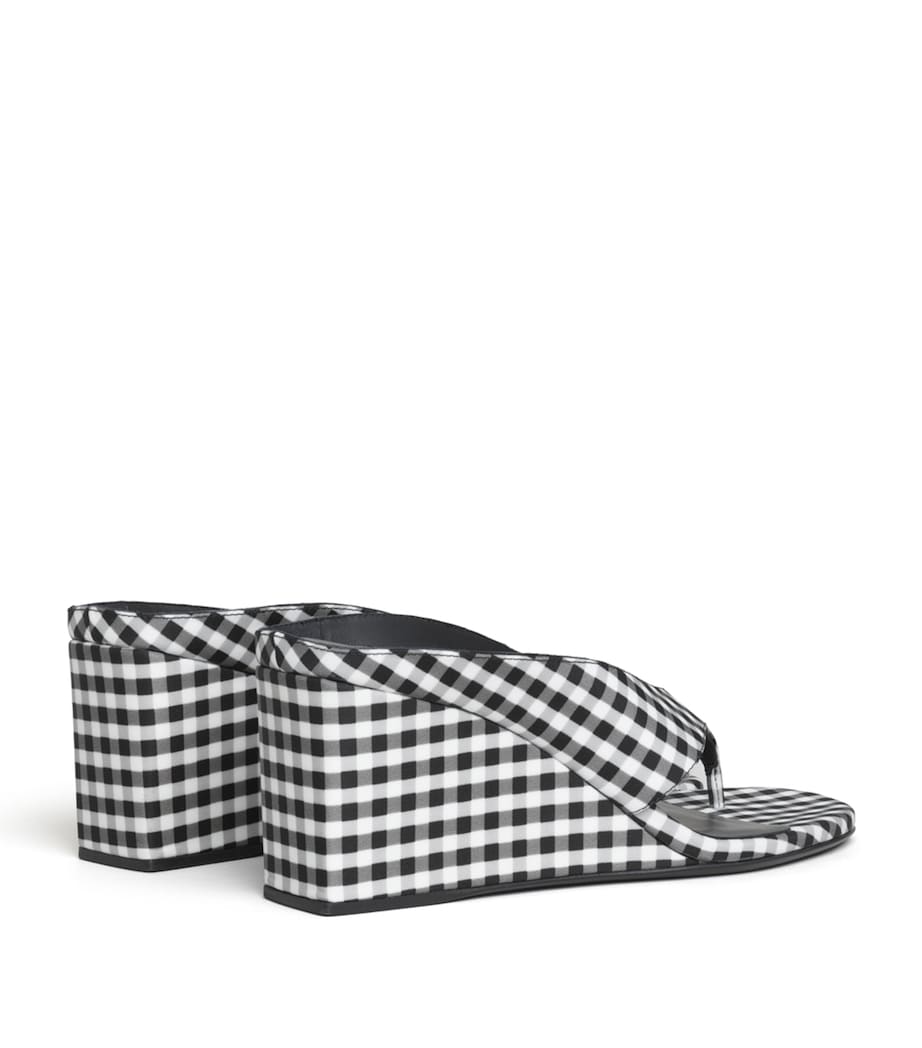 Alaïa Vichy Print Cube Sandals 75 Black/white Image 3