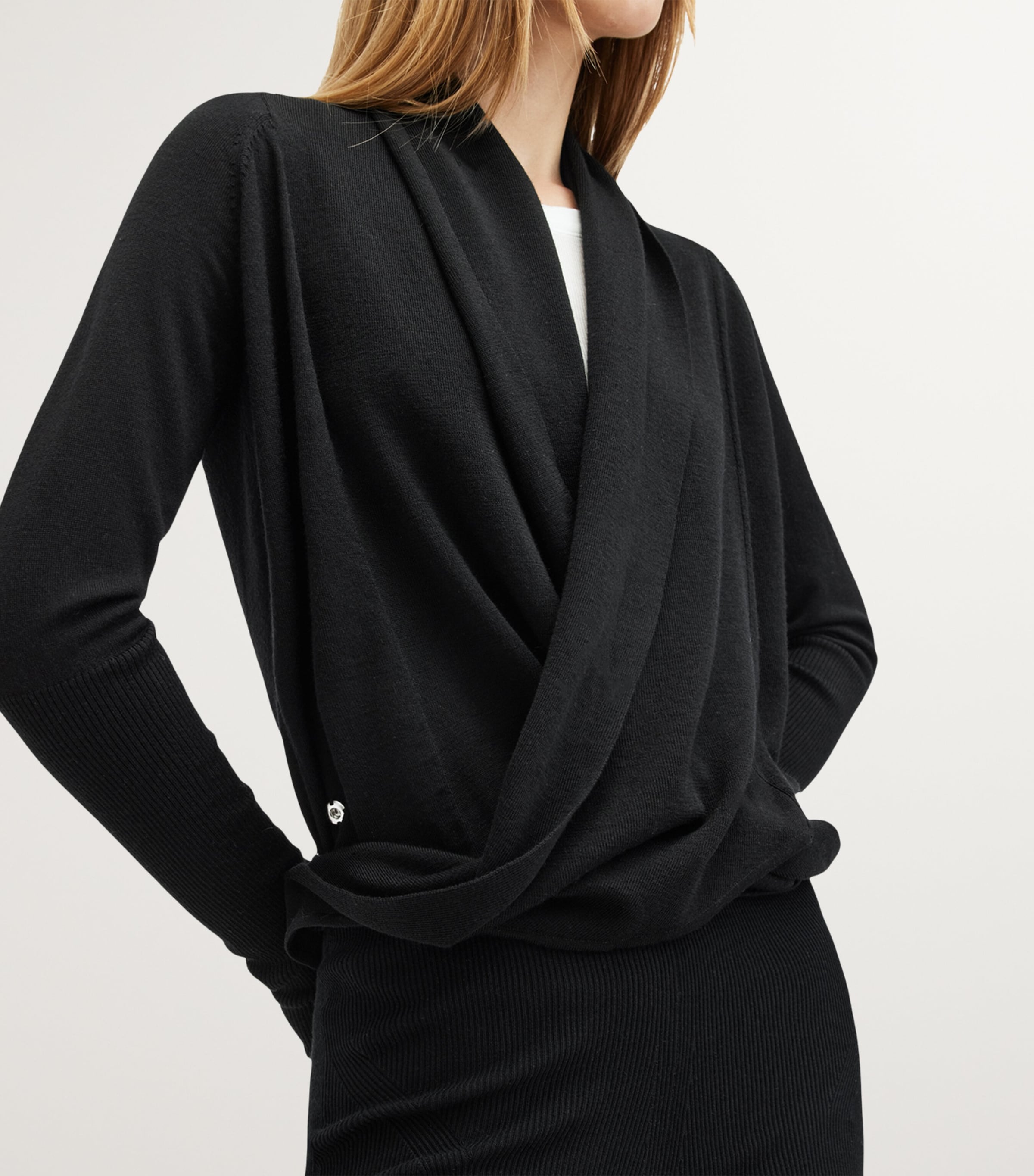 AllSaints Womens Wasson Cardigan Black Image 4