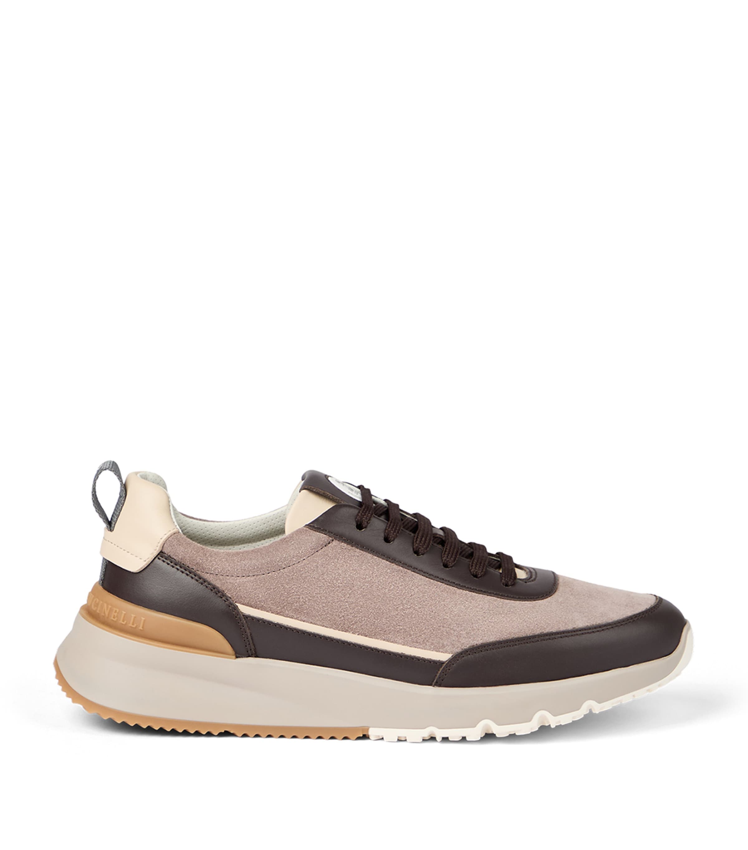Brunello Cucinelli Leather-suede Runner 2.0 Sneakers In Brown