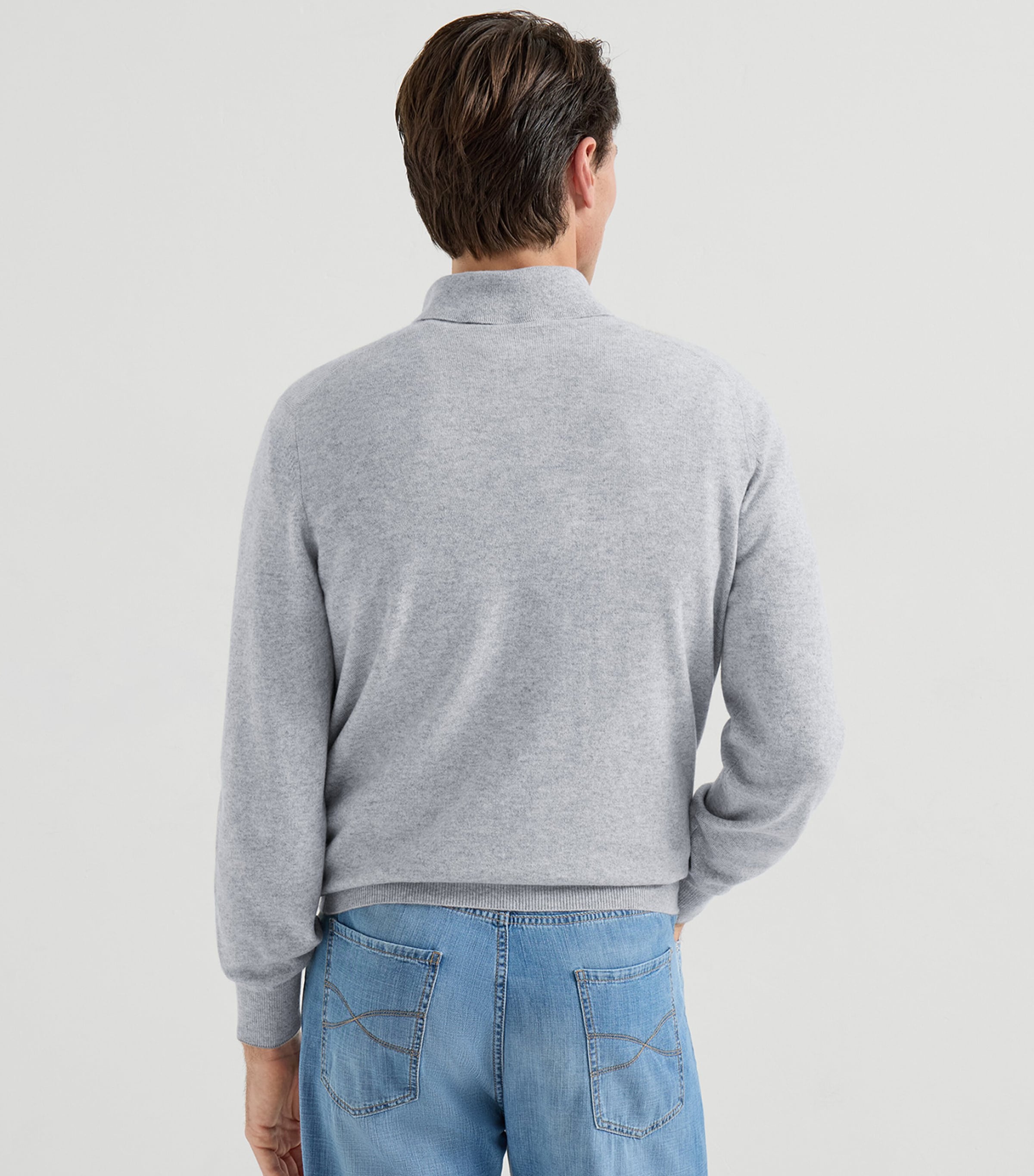 Brunello Cucinelli Mens Cashmere Polo Sweater Image 4