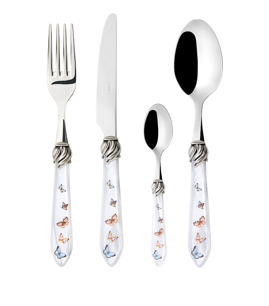 Butterfly Stainless Steel 24-Piece Cutlery Set WHITE Image 1