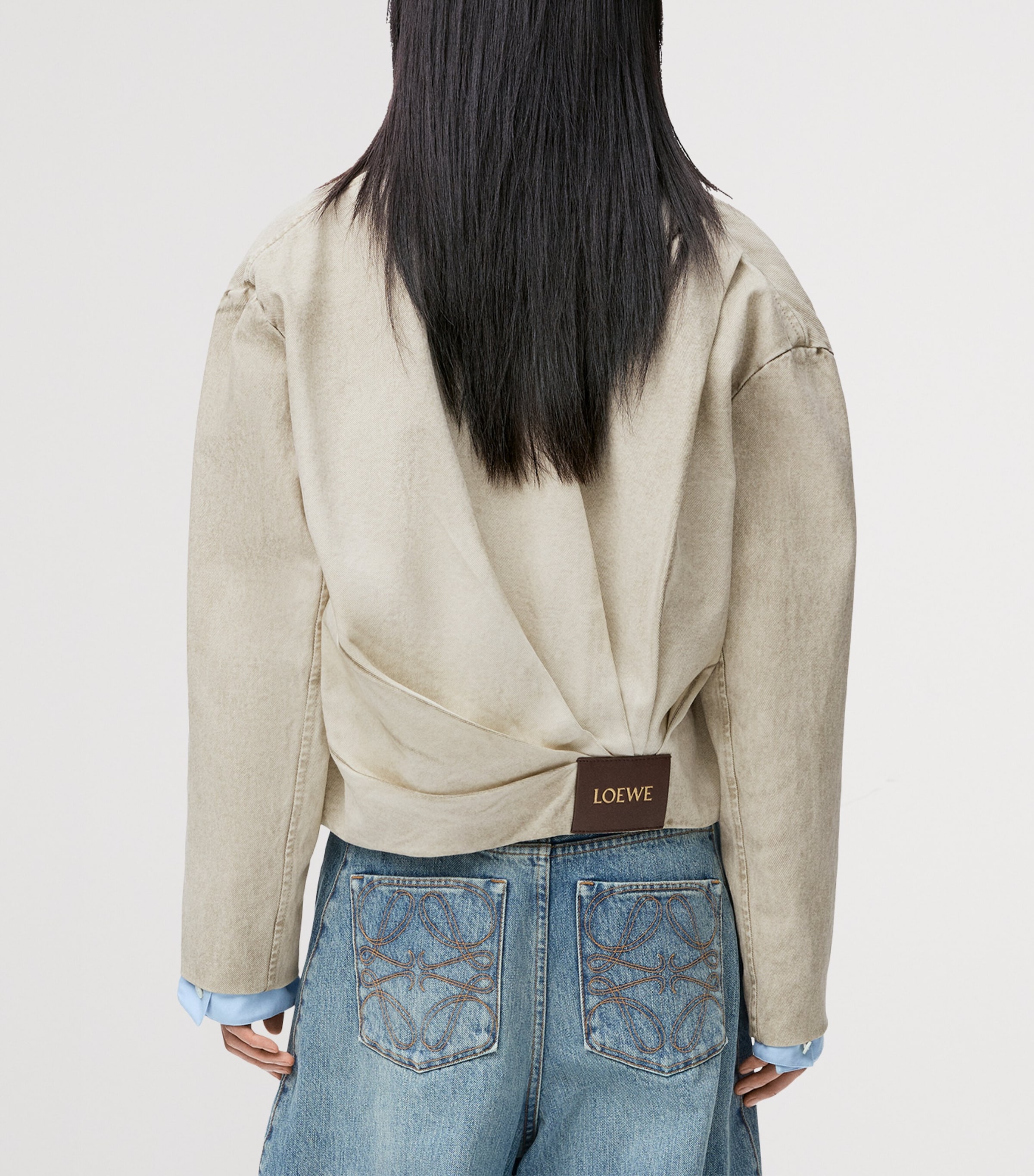 Cotton Draped Jacket LIGHT GREY Image 4