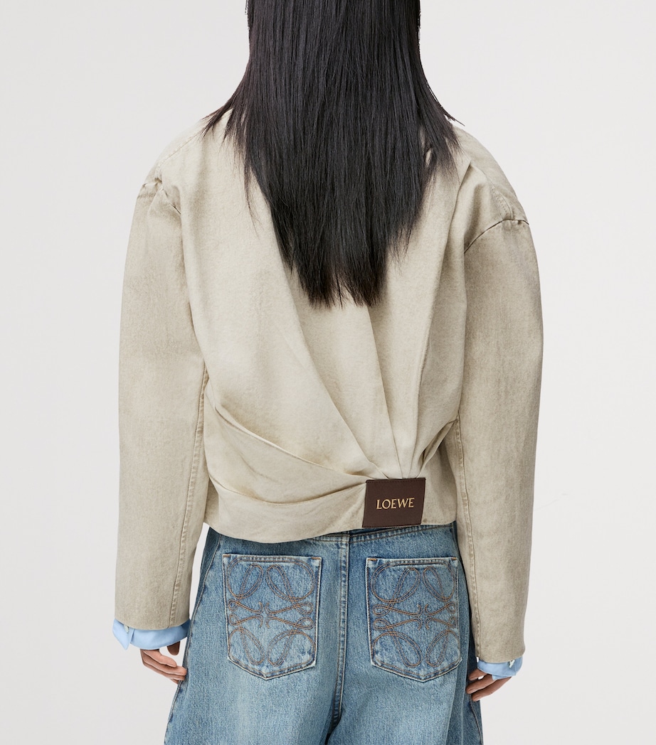 Cotton Draped Jacket LIGHT GREY Image 4