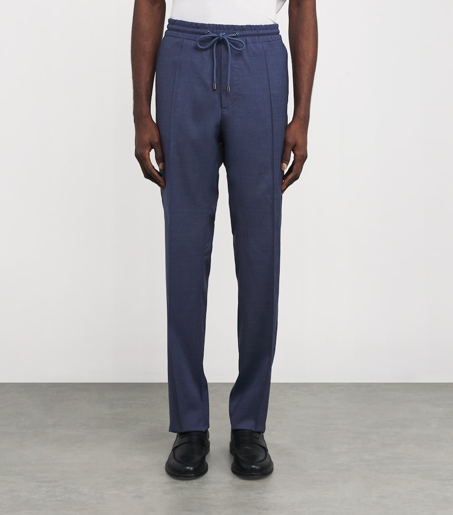 Wool Drawstring Trousers 08 BLU Image 3