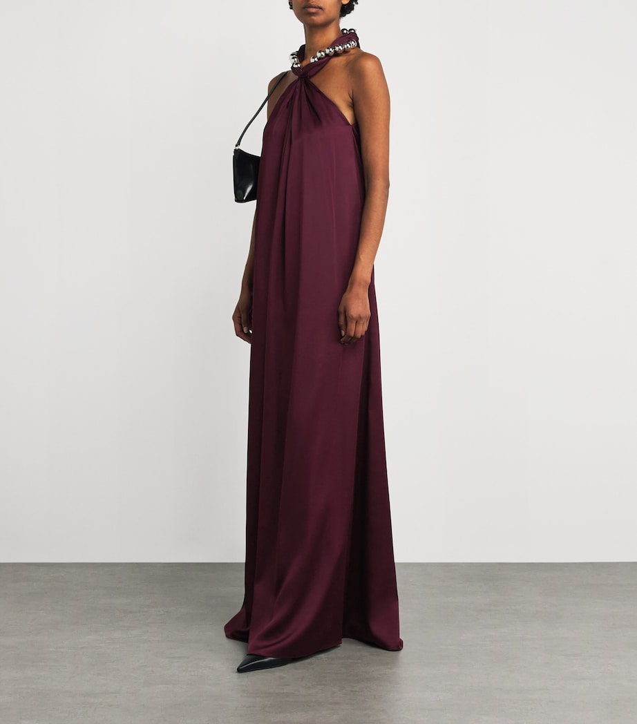 Satin Halterneck Gown 6017 BORDEAUX Image 2