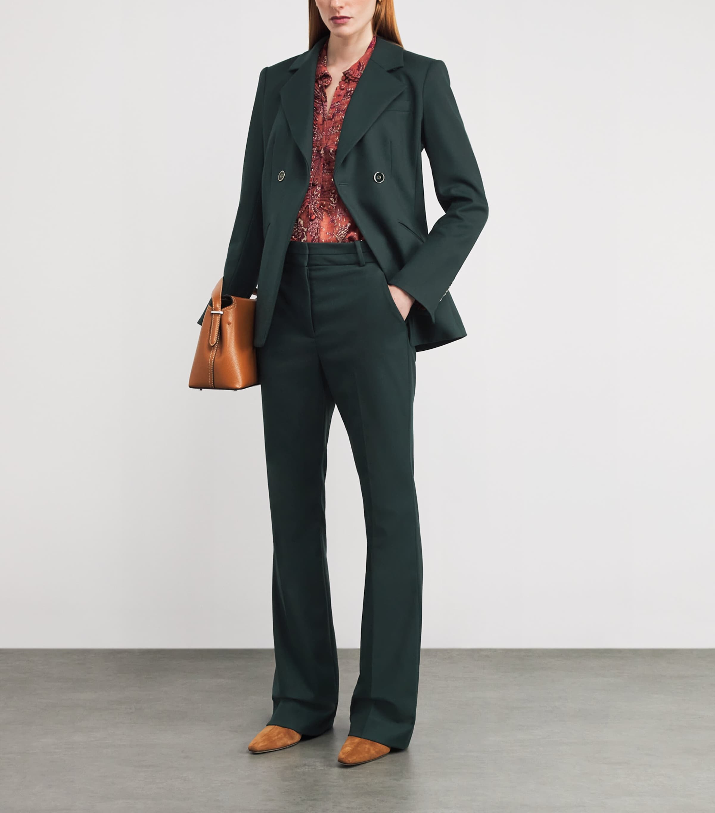 Twill Melvin Tailored Trousers G0735 DRK HUNTR GRN Image 2