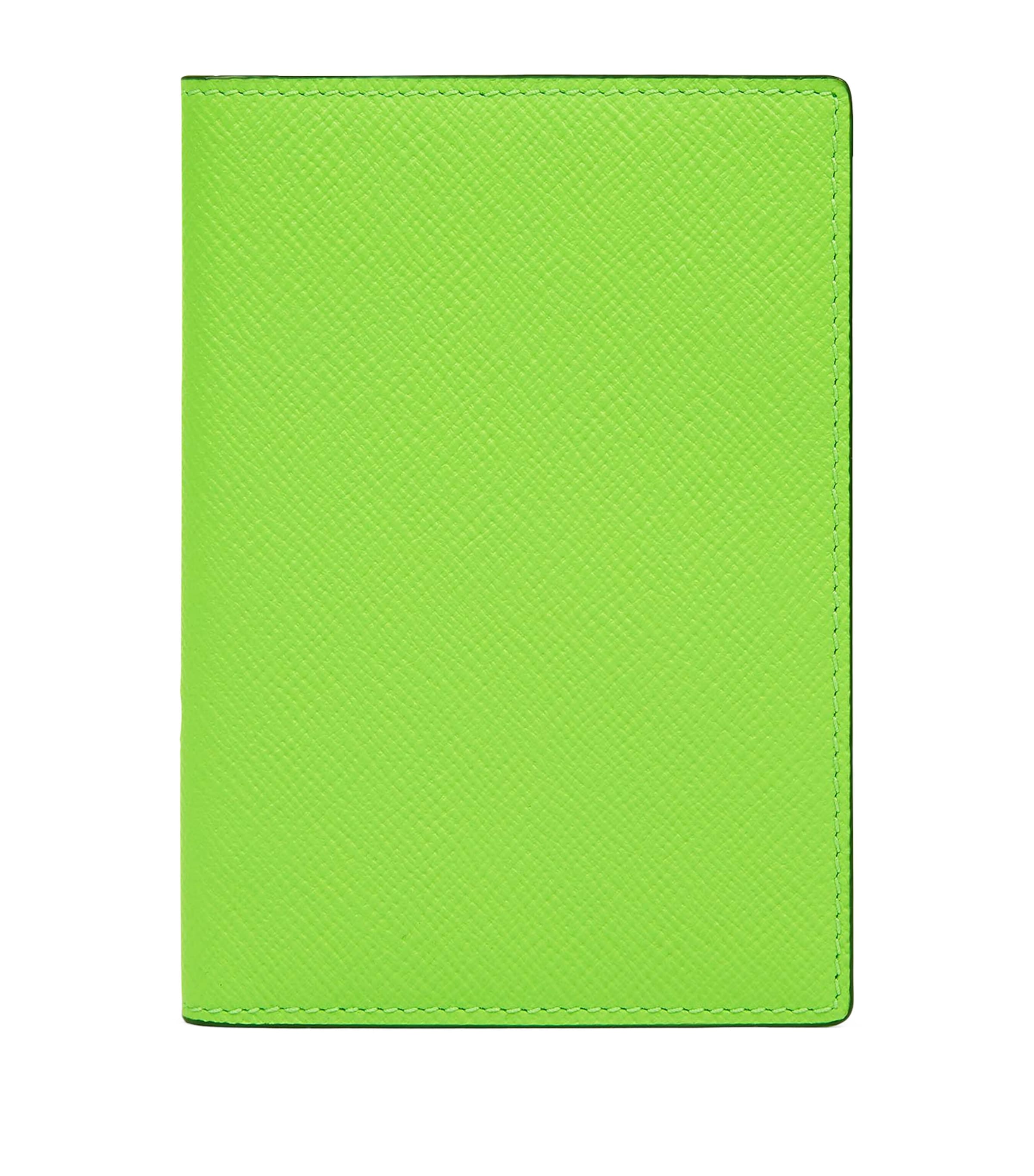 Smythson Leather Panama Passport Cover Apple Green Image 1