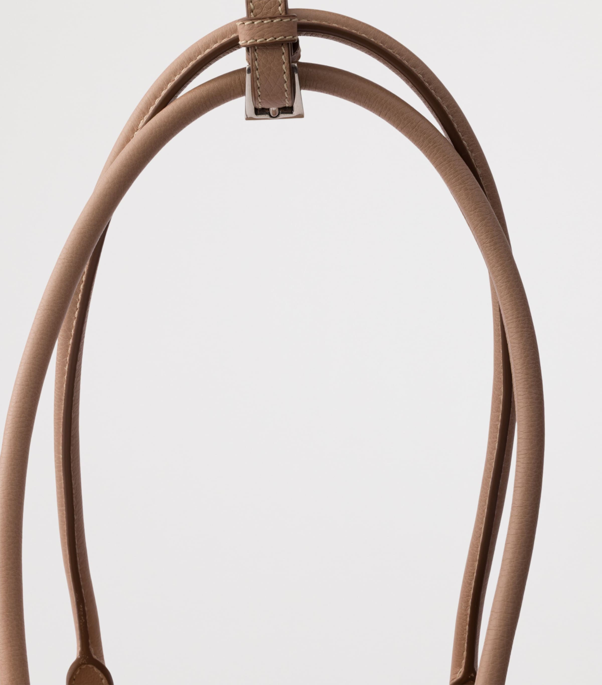 Prada Medium Leather Bonnie Top-Handle Bag Powder Image 7