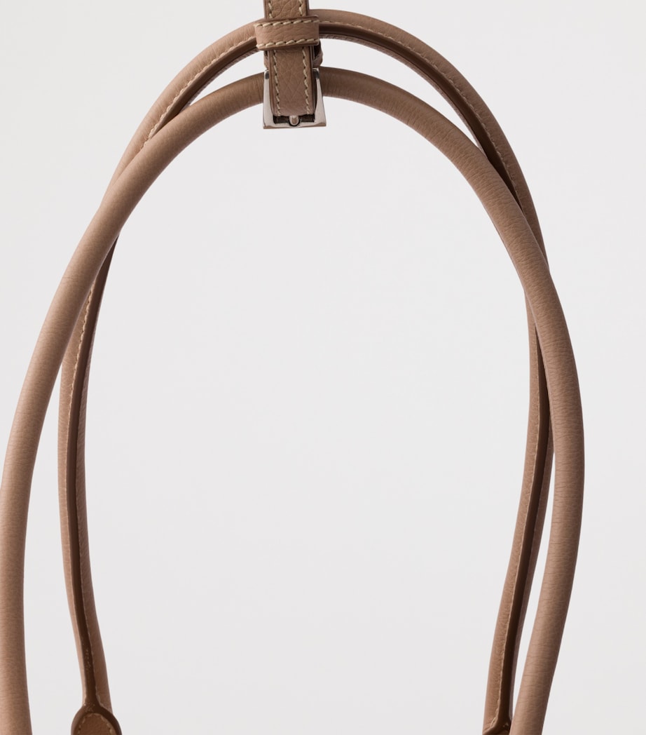 Prada Medium Leather Bonnie Top-Handle Bag Powder Image 7