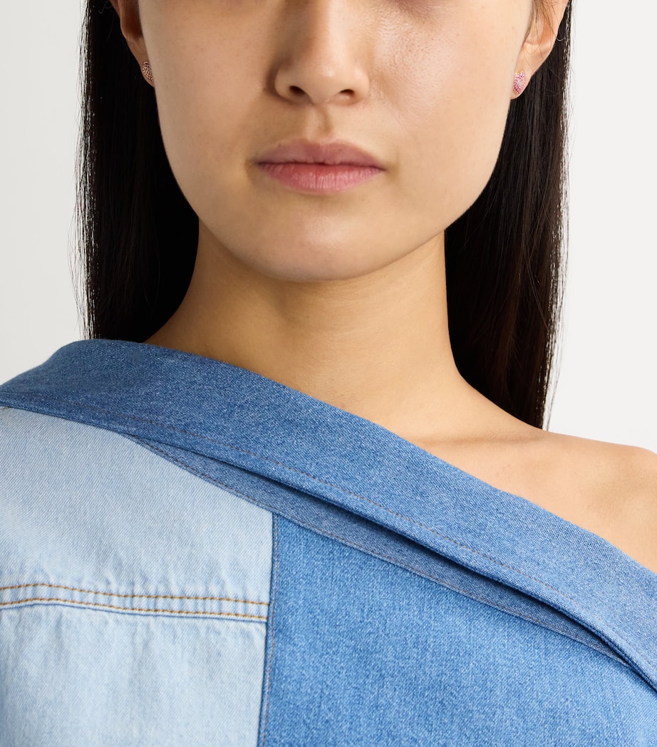 Yellow Gold and Pink Sapphire Heart Lucy Stud Earrings YELLOW GOLD Image 5