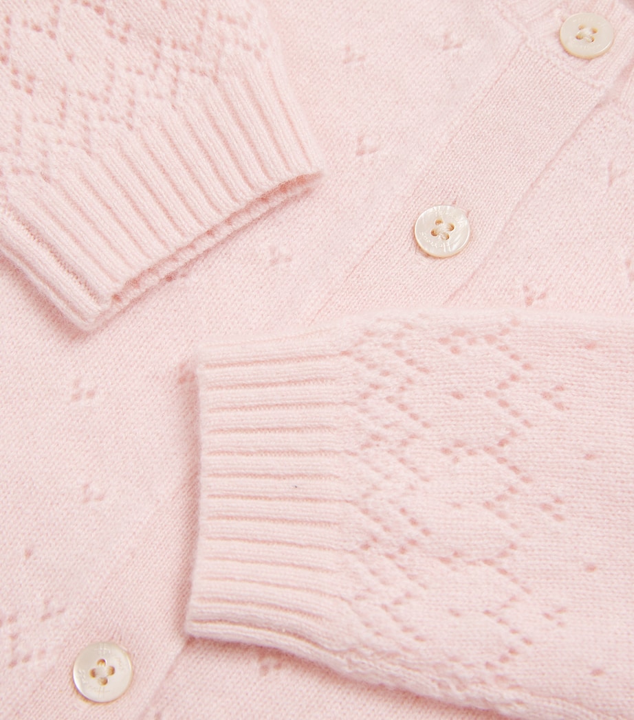 Cashmere Cable-Knit Cardigan (0-18 Months) PINK Image 4