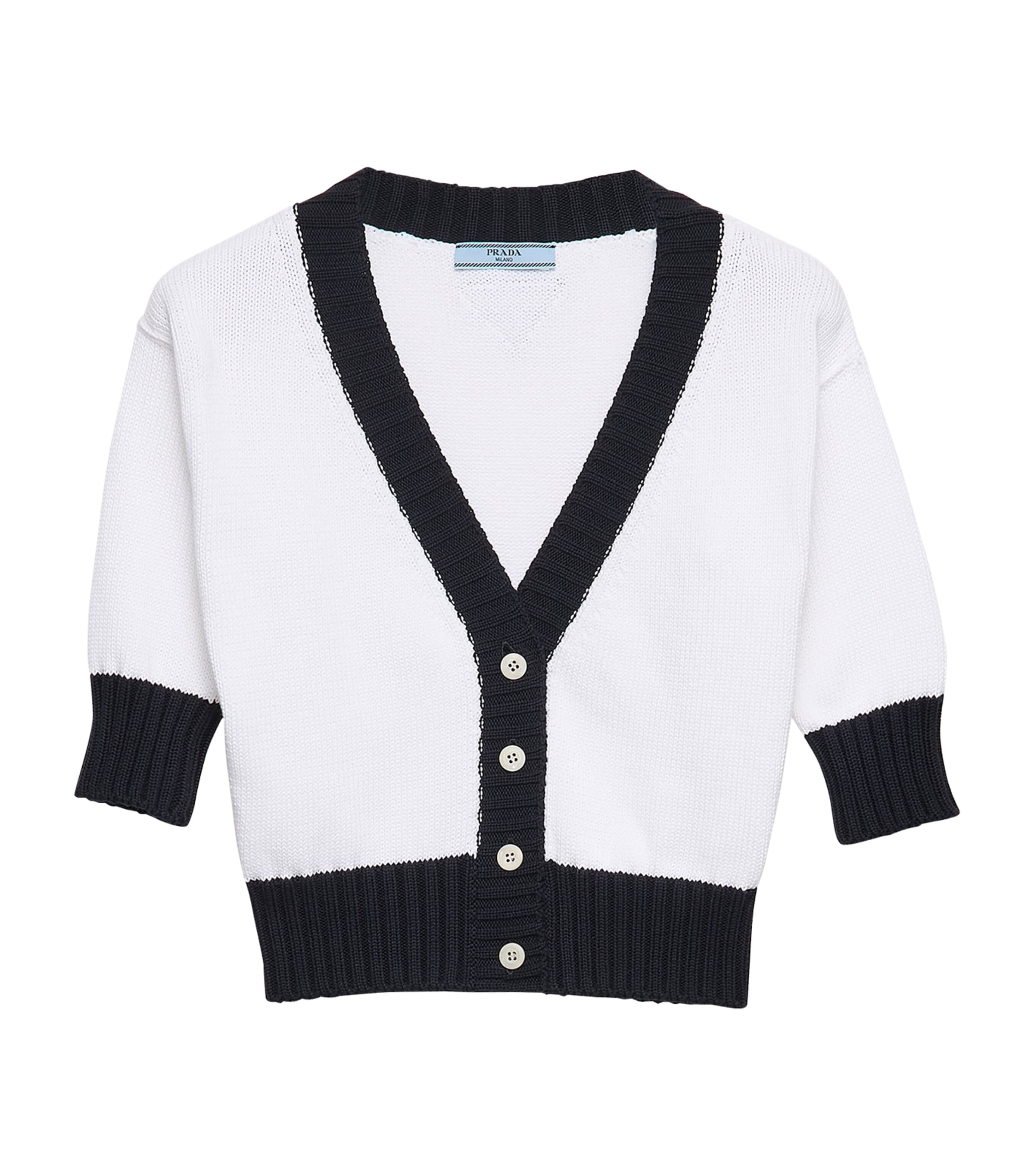 Cotton Cropped Cardigan F0UB0 Image 1