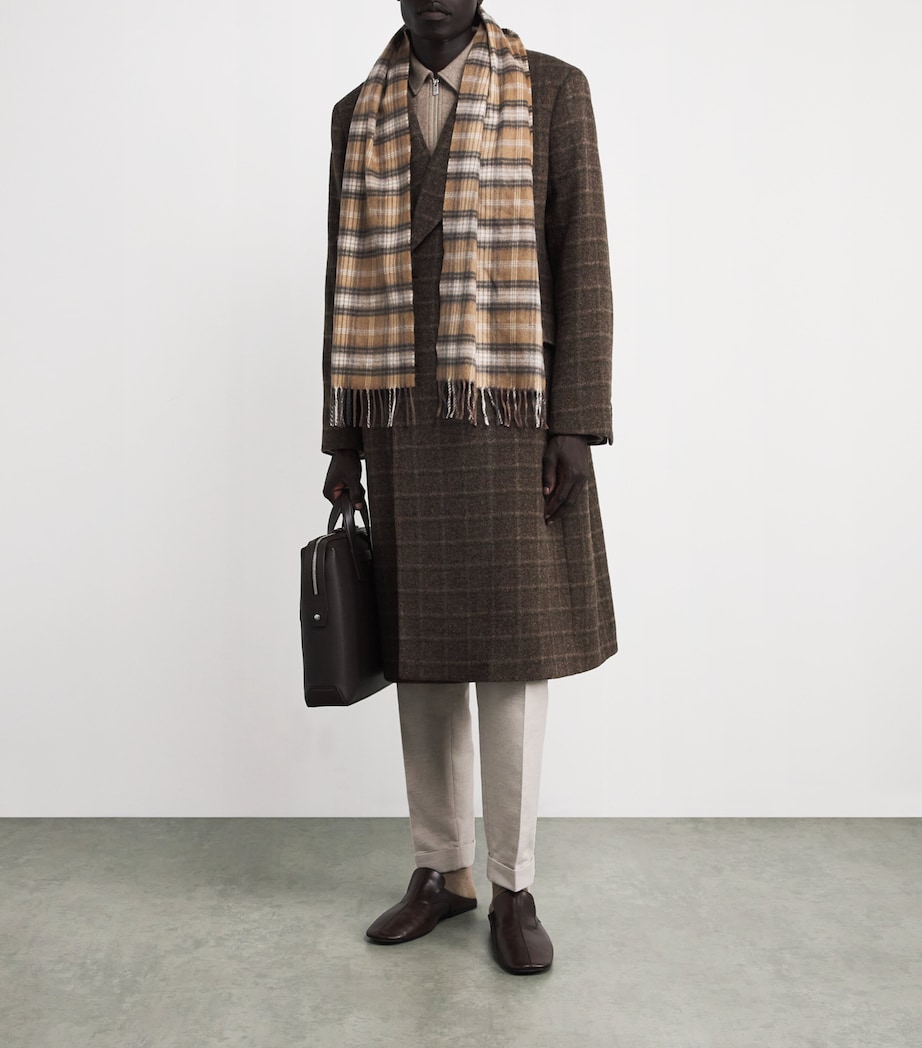 Cashmere Tartan Scarf CAMEL Image 2